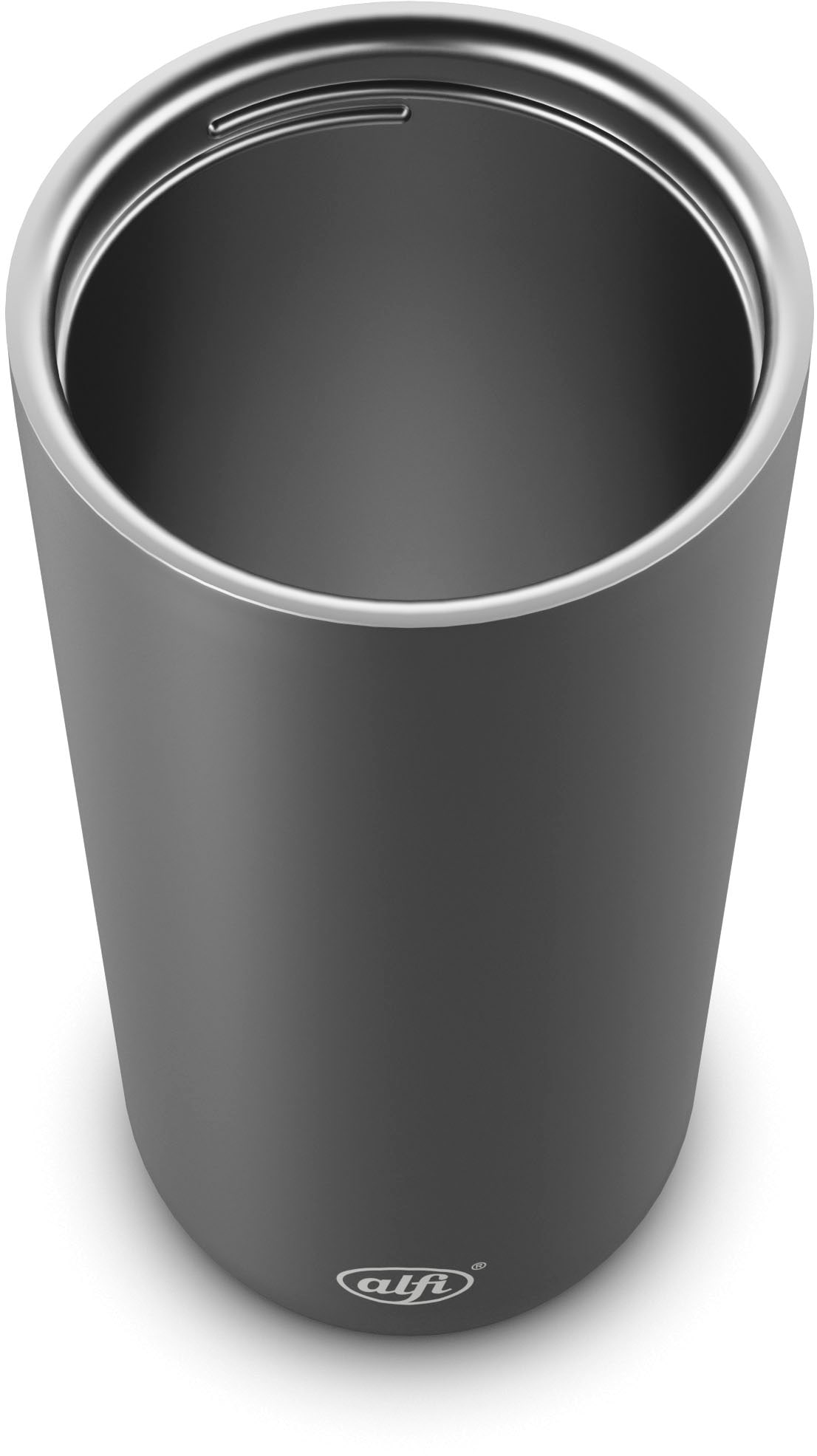 Alfi Thermobecher »ISO COFFEE MUG PRO, absolut dicht, spülmaschinenfest«, (1 tlg.), 0,38l, 6h heiß & 12h kalt, mit Druckknopf & Teebeutel-Aufhänger