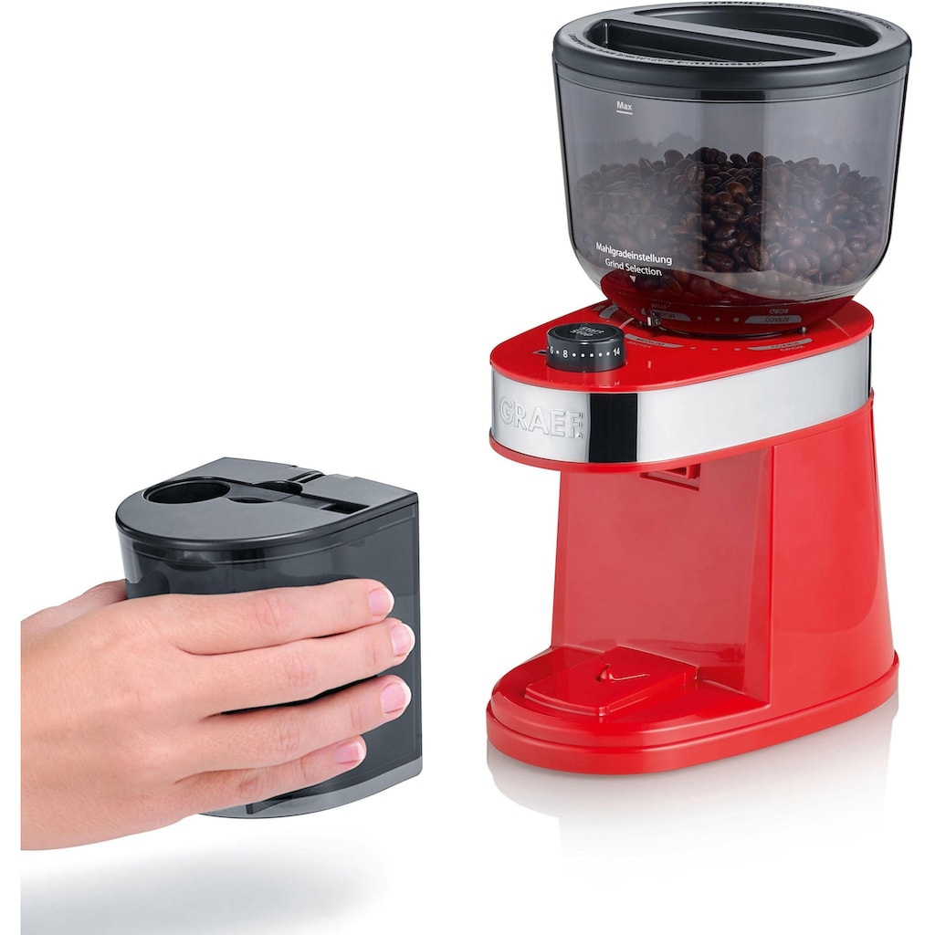 Graef Espressomaschine »"Salita Set"«, inkl. Kaffeemühle CM 203 (ES403EUSET), rot