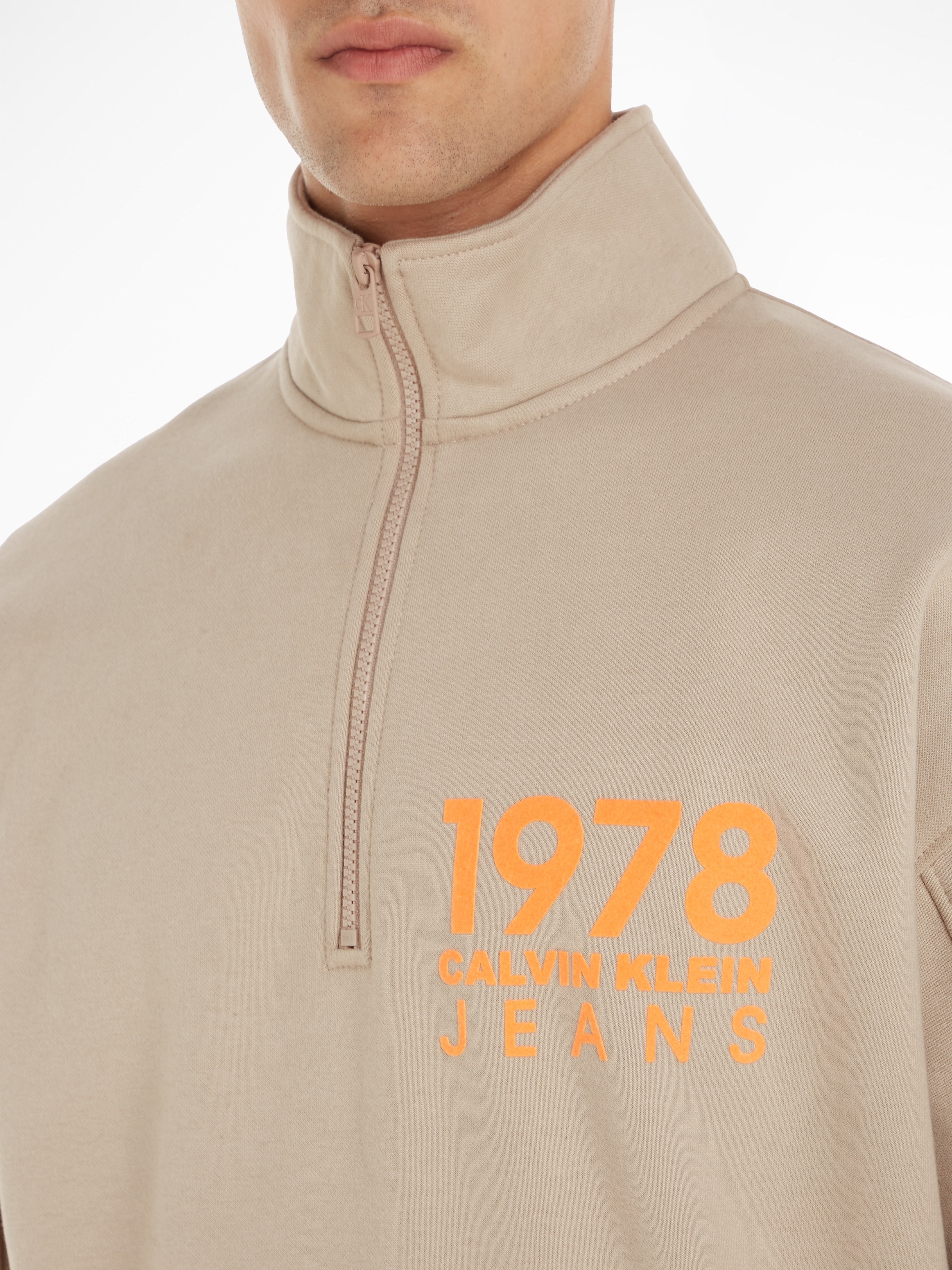 Calvin Klein Jeans Sweatshirt »1978 FLOCK LOGO HALF ZIP«