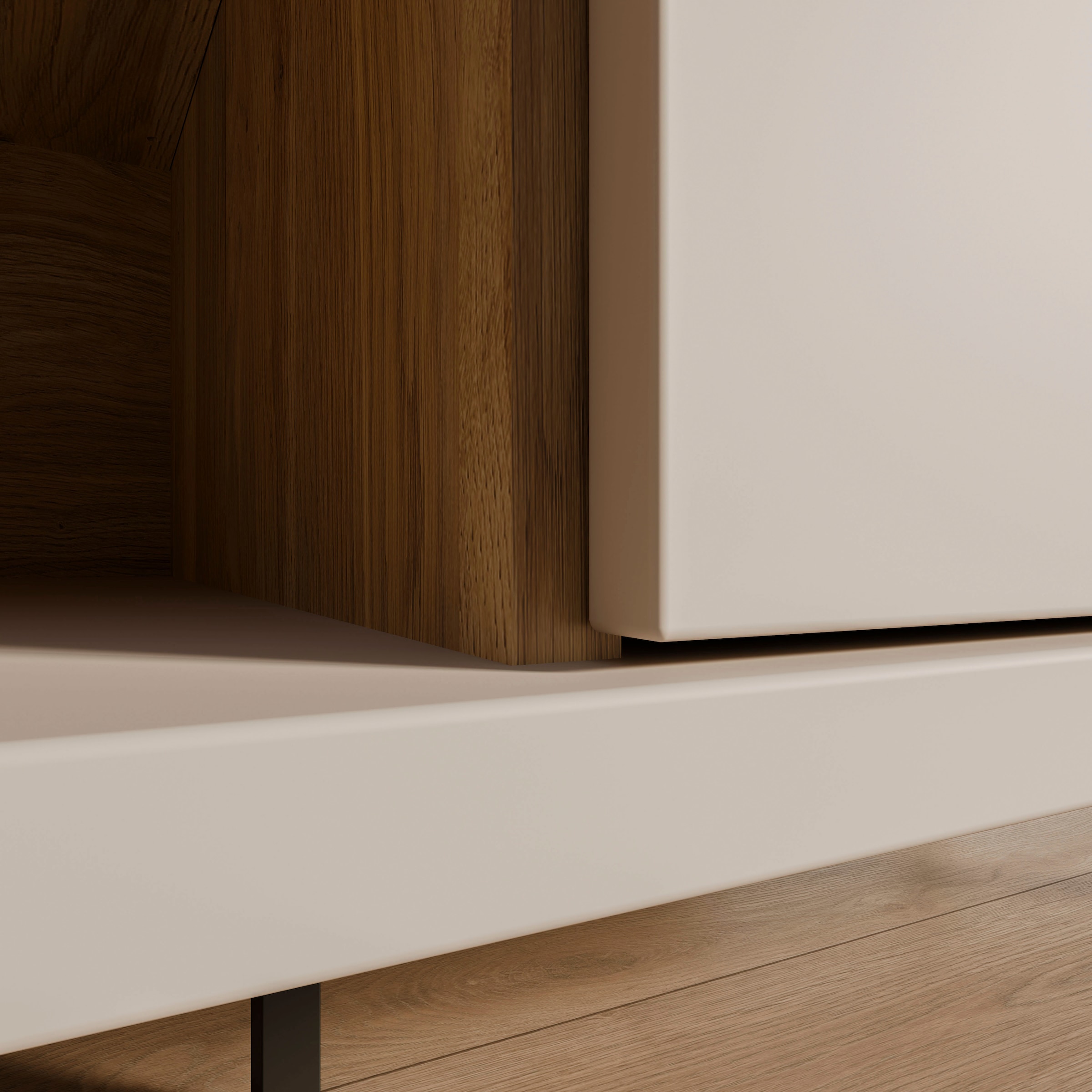 FORTE TV-Board »Forte Seravel TV Schrank 160, Elegantes Lowboard, Beleuchtung optional« B/H/T 158,8/52/41,5 offener Stauraum