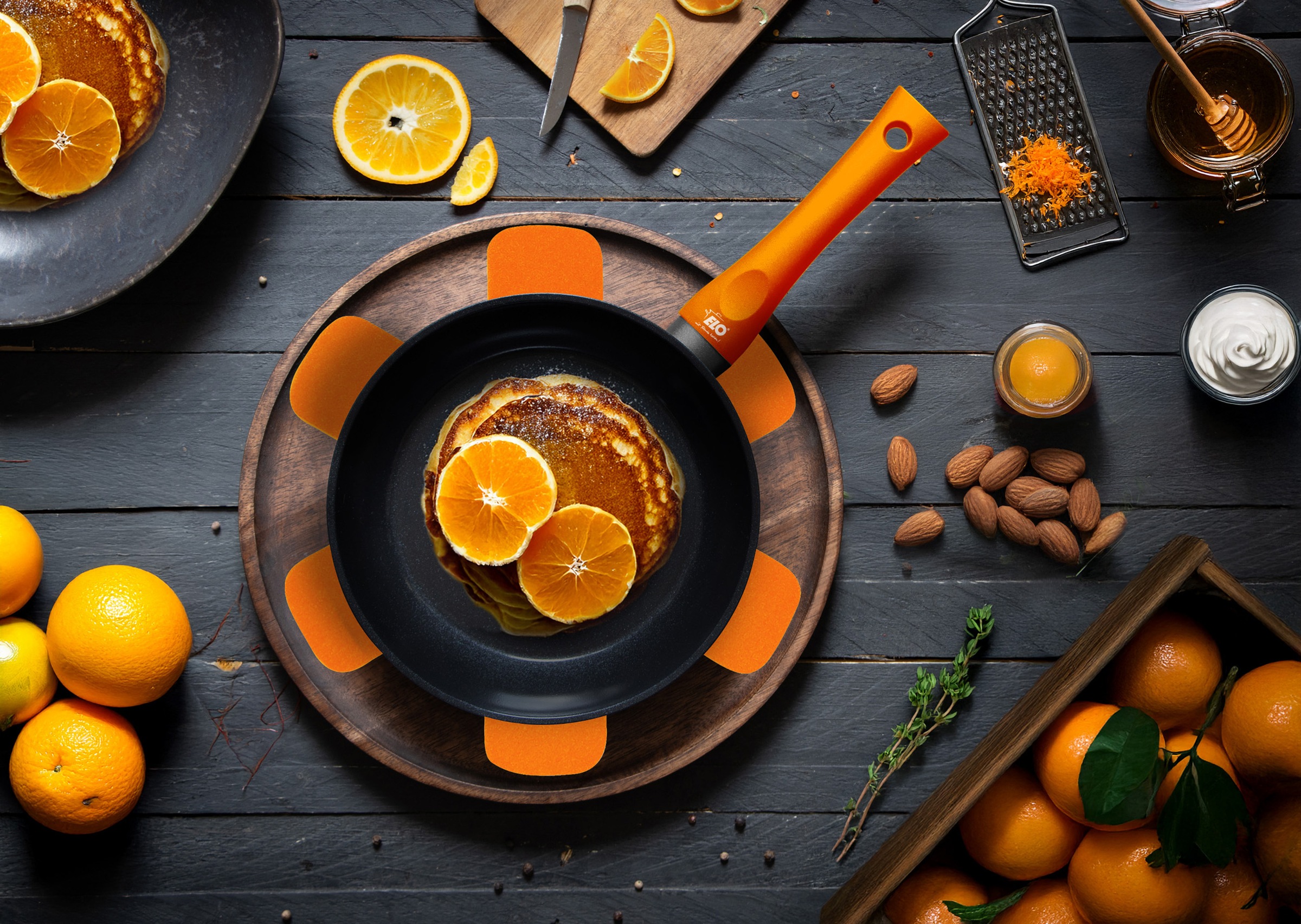 Elo Basic Schmorpfanne »Colorio mit farbigem Protektor« Aluminium Set, 2 tlg. Soft-Touch-Griff mit Flammenschutz