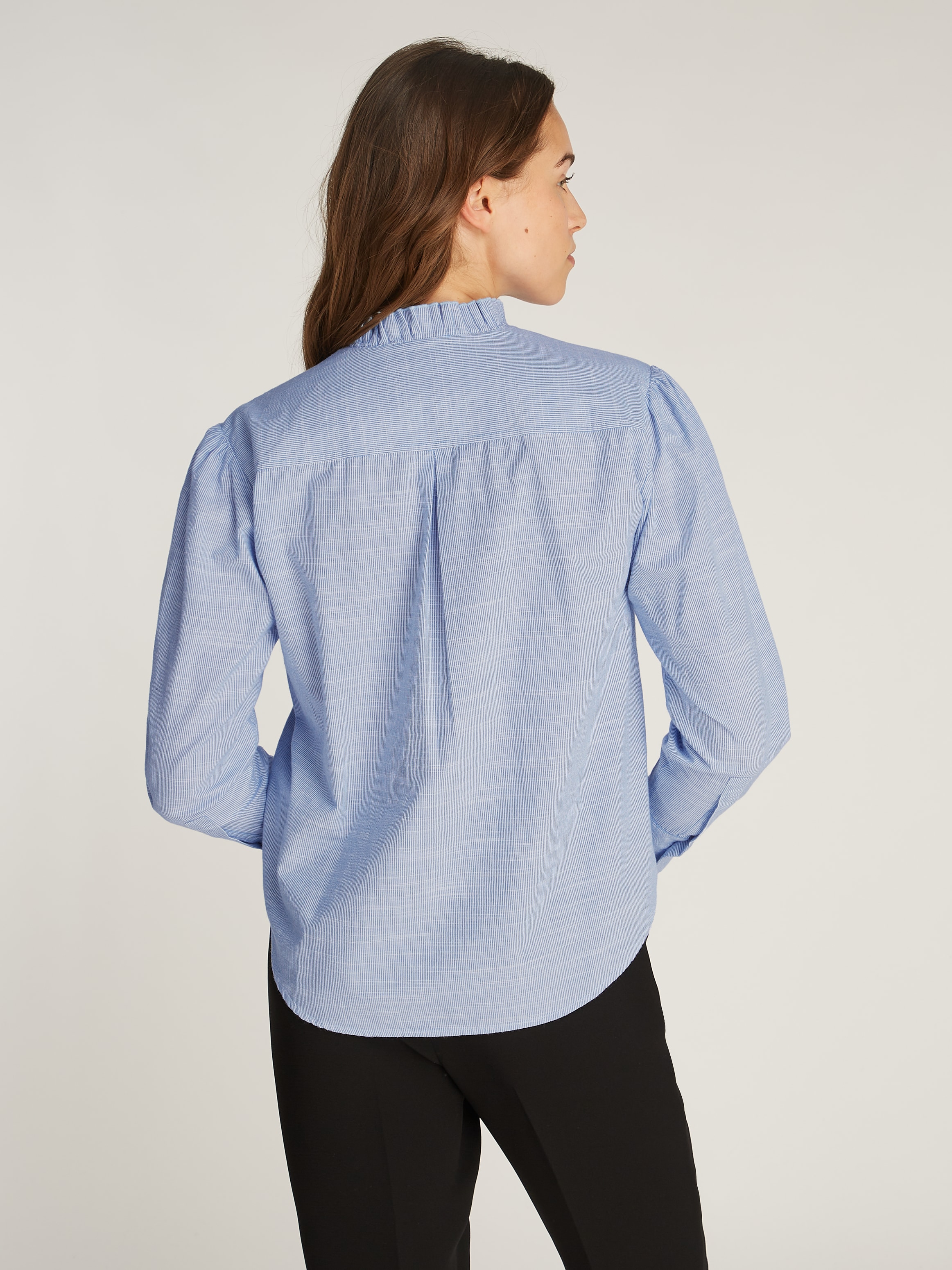 Tommy Hilfiger Hemdbluse »COTTON STP RUFFLE RELAXED SHIRT«, mit Rüschen-Besätze
