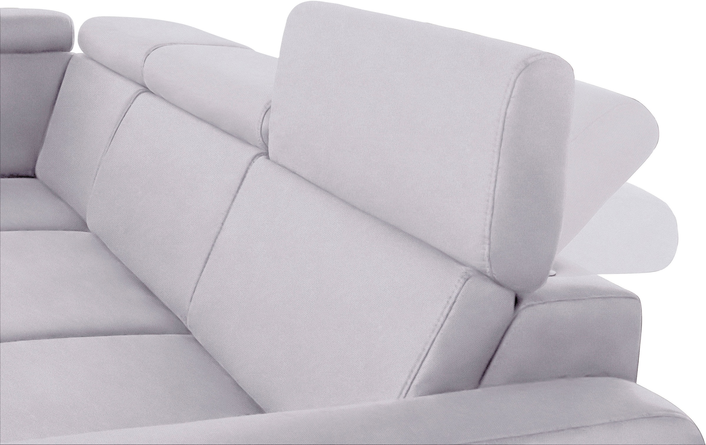 sit&more Ecksofa »Bologna L-Form«, Kopfteilverstellung, wahlweise mit Bettfunktion und Schubkasten