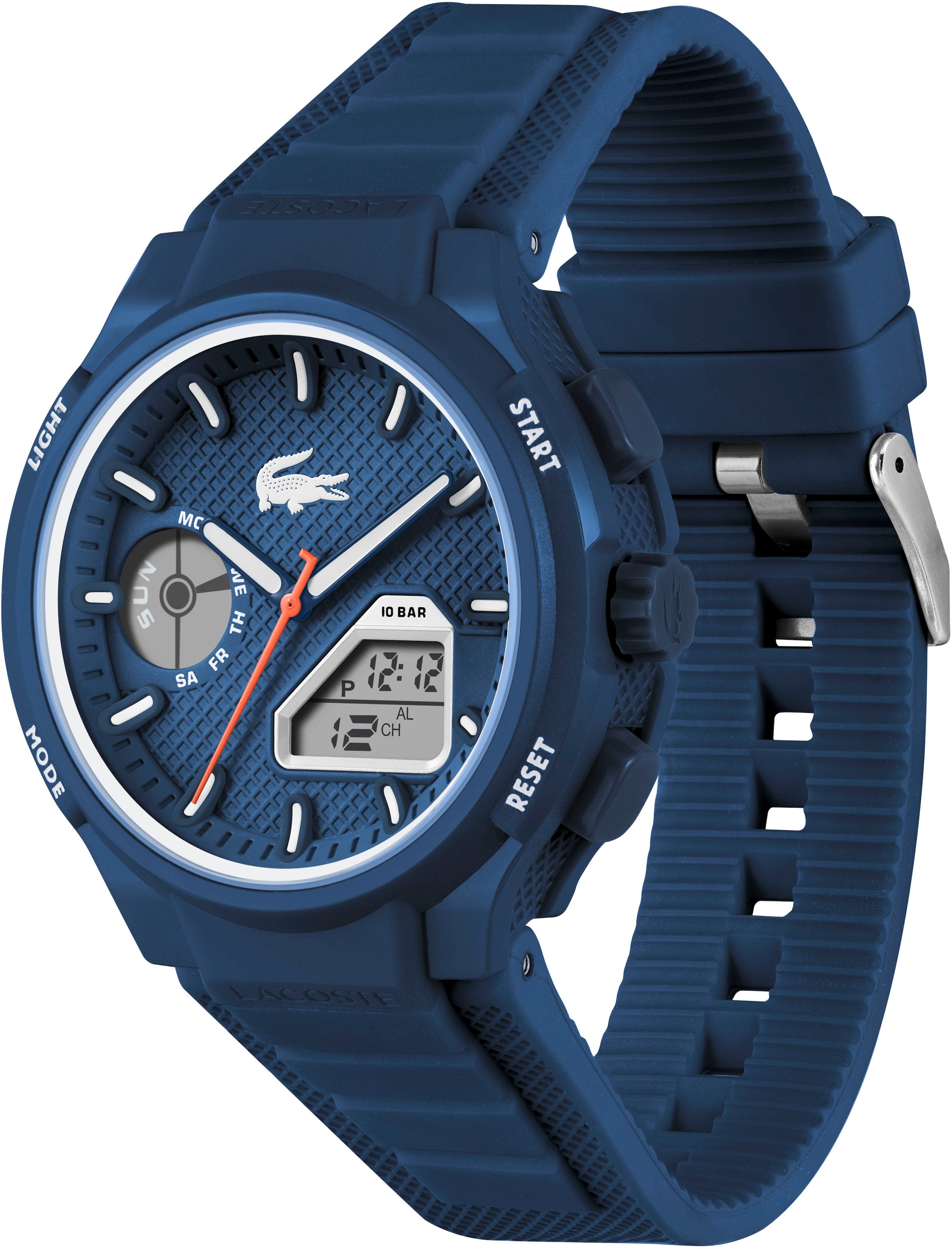 Lacoste Quarzuhr »LC33«, Armbanduhr, Herrenuhr, Silikonarmband, analog, digital