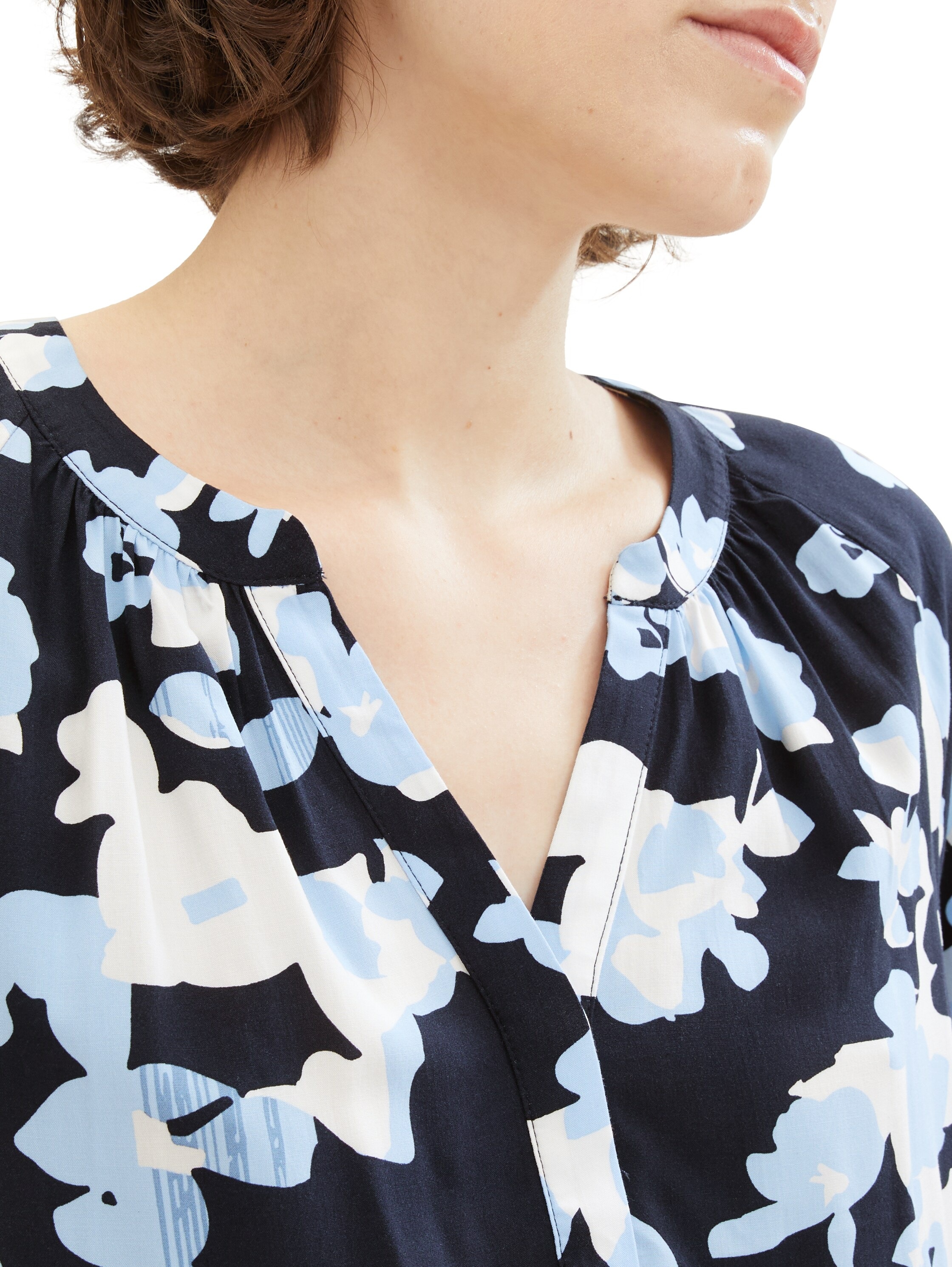 TOM TAILOR Druckbluse, mit Serafino-Kragen