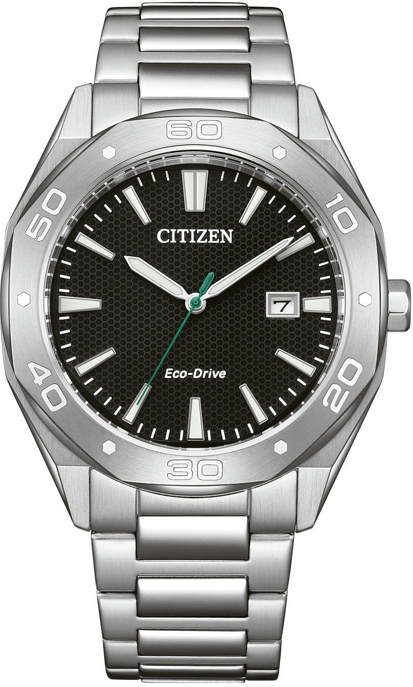 Citizen Solaruhr, Armbanduhr, Herrenuhr, Edelstahlarmband, analog, Datum, Eco-Drive