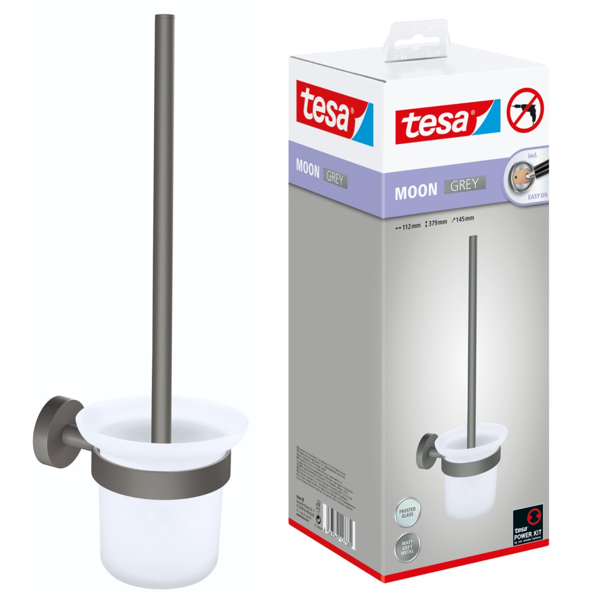 tesa WC-Reinigungsbürste »MOON Toilettenbürstenhalter« Packung 2 Stk. grau günstig online kaufen