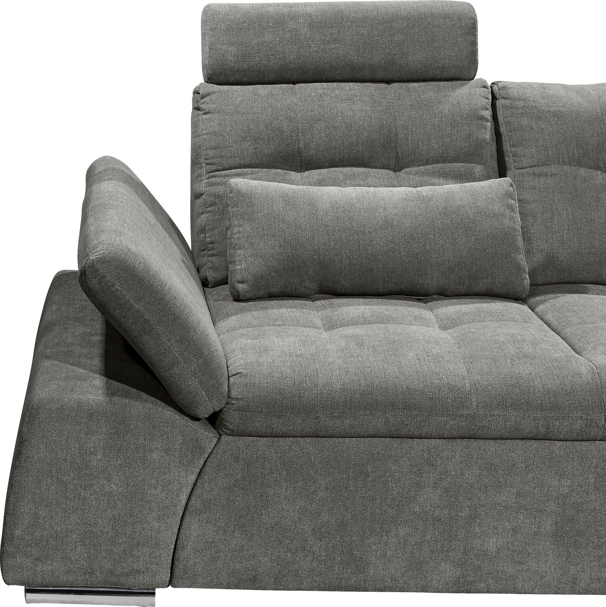 ED EXCITING DESIGN Ecksofa »Nalo L-Form« mit Bettfunktion, Armteilverstellung, Kopfstützen & 2 Nierenkissen