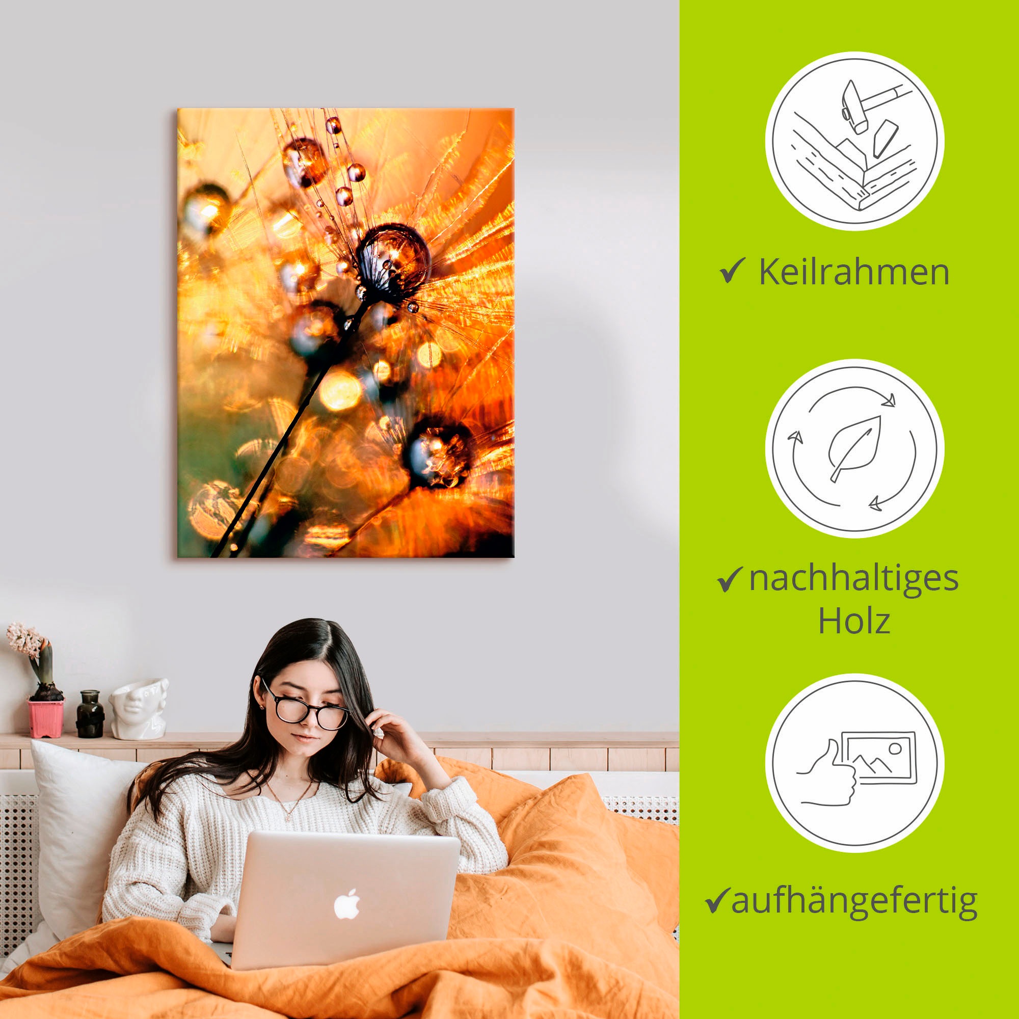 Artland Wandbild »Pusteblume Energy«, Blumen, (1 St.), als Leinwandbild, Poster in verschied. Größen