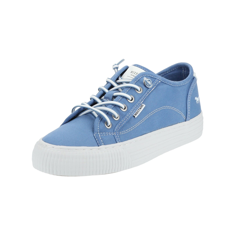 MUSTANG SHOES Sneaker »Sneaker Lederimitat/Textil« Blau 42 42 Verschluss: Schnürung