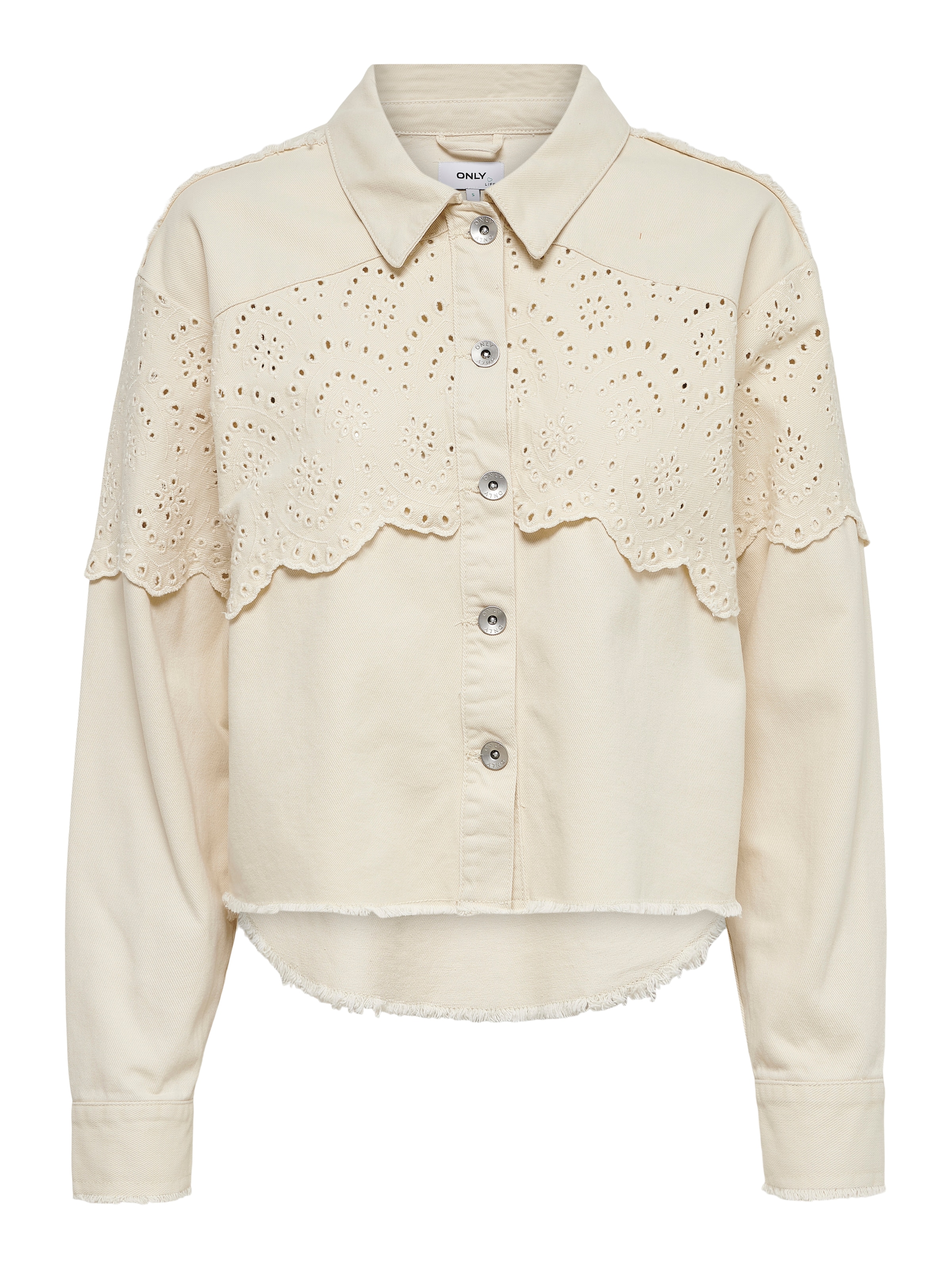 ONLY Kurzjacke »ONLELENA CROCHET JACKET NC OTW« mit hochwertiger Lochspitze