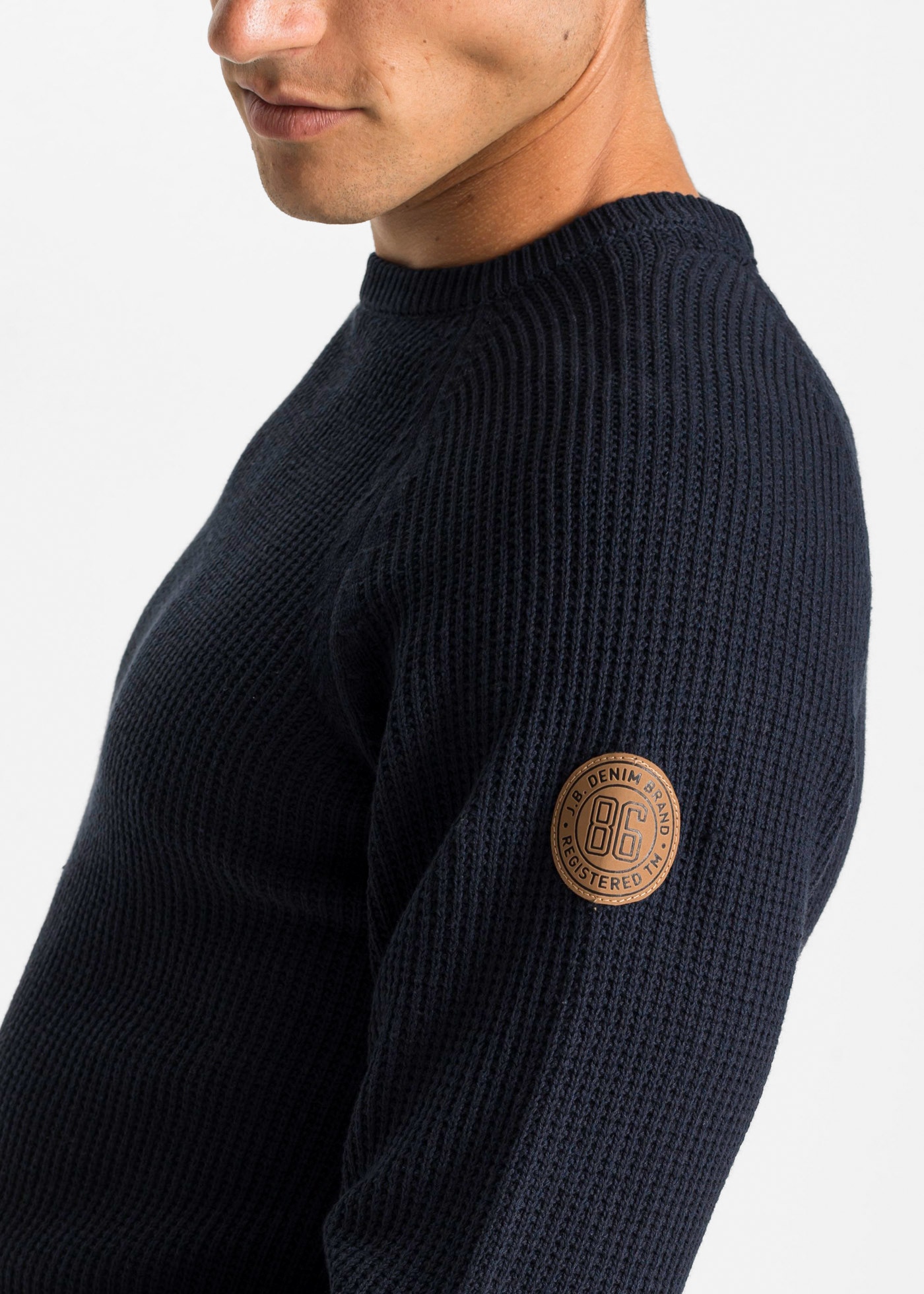 bonprix Strickpullover tolle Baumwollmischung, mit Rundhalsausschnitt, Regular Fit