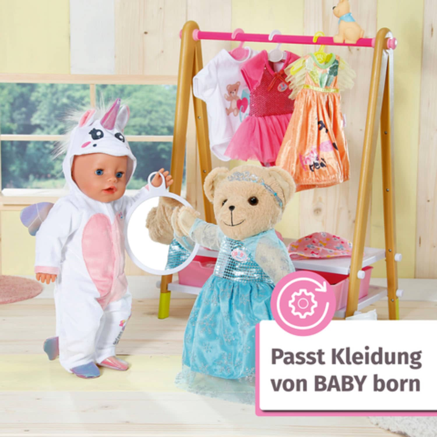 Baby Born Kuscheltier »Teddy Bär, weiß«, inklusive Strampler - Teddybär