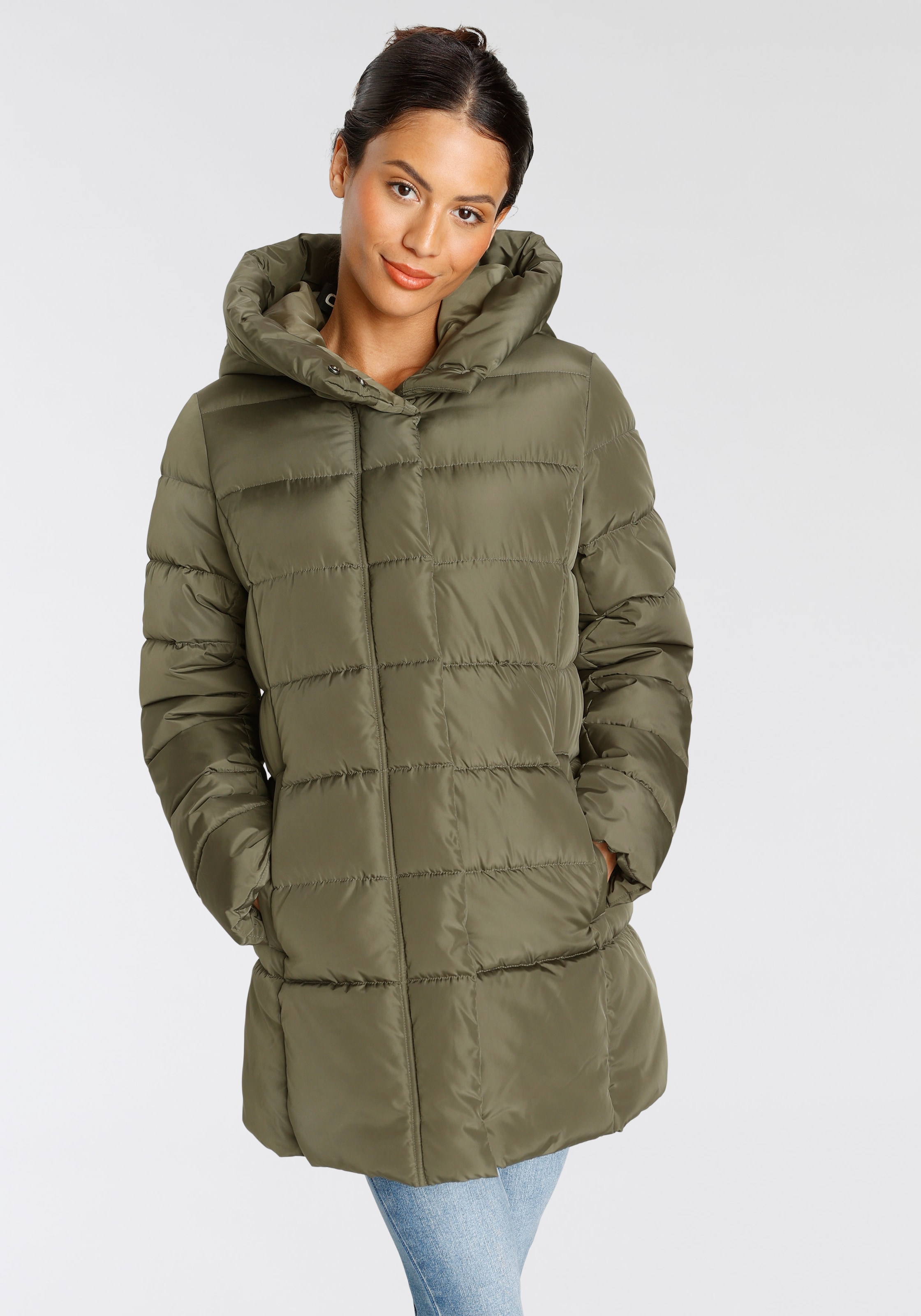 ONLY Steppjacke »ONLTINA PUFFER SHORT COAT OTW«, mit Kapuze