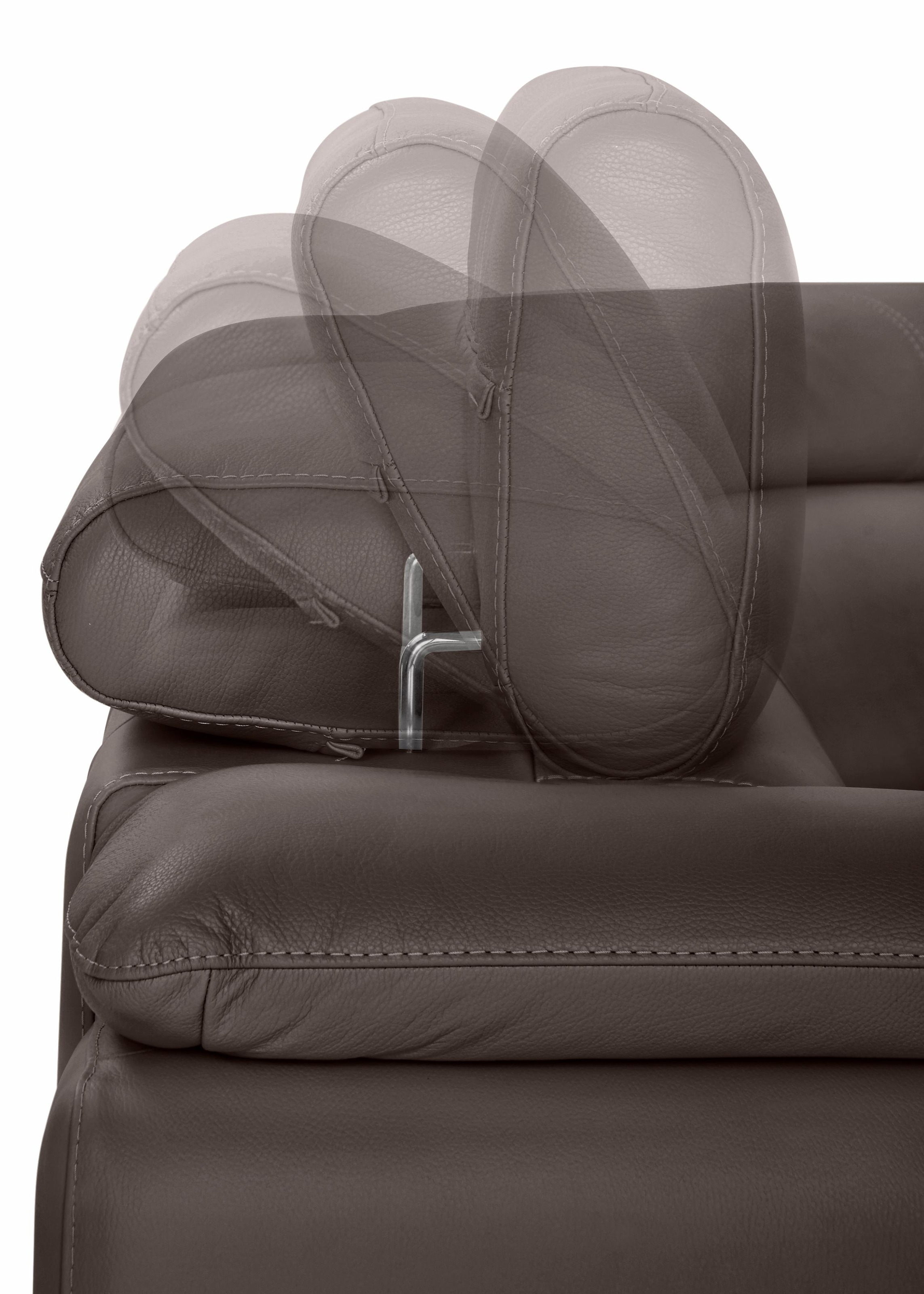 CALIA ITALIA Wohnlandschaft »Magic, italienisches Sofa zum Träumen, erstklassiger Sitzkomfort«, verstellbaren Kopfstützen zum Relaxen, in 2 Lederqualitäten, U-Form