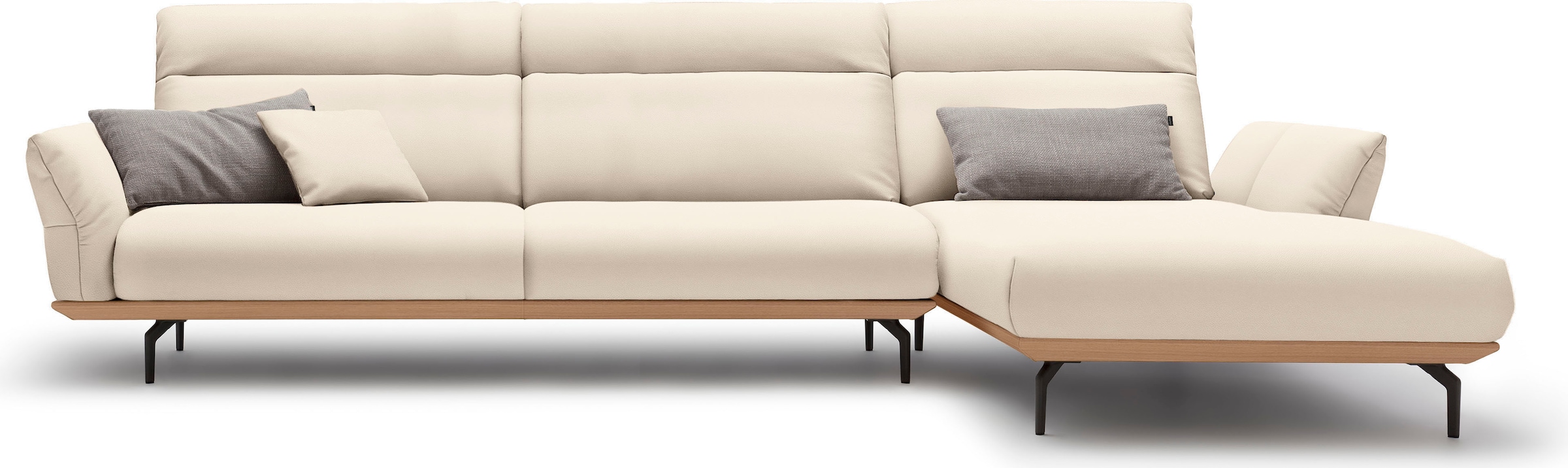 Creation BY ROLF BENZ Ecksofa »CR.460«, Sockel in Eiche, Winkelfüße in Umbr günstig online kaufen