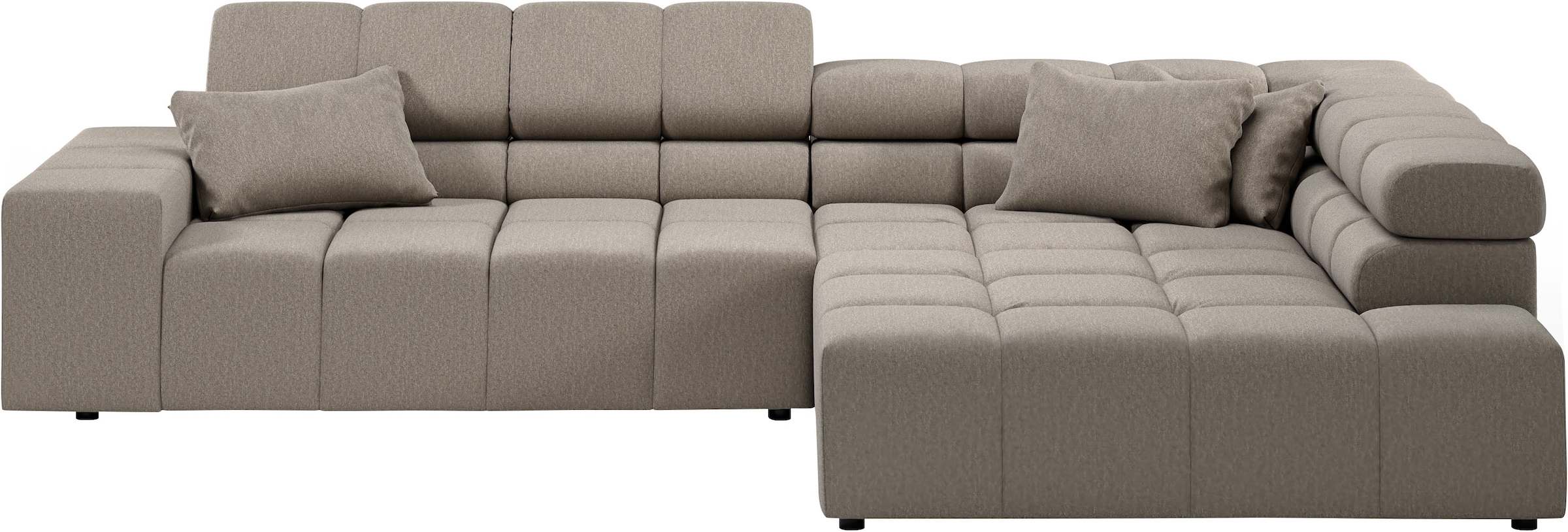 INOSIGN Ecksofa "Ancona incl. Kopfteilverstellung, Zierkissen Breite 319cm, günstig online kaufen