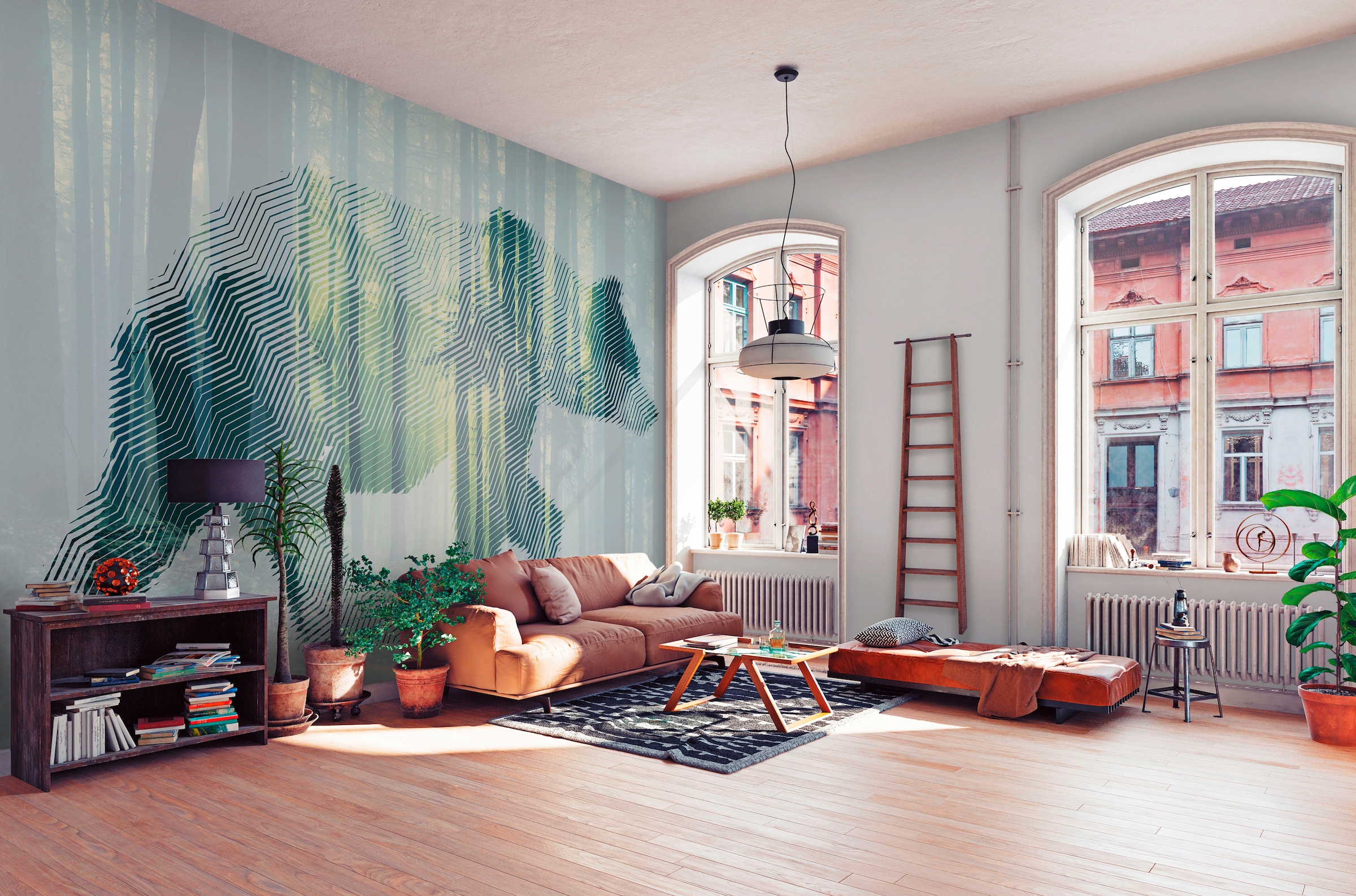 Architects Paper Fototapete »Atelier 47 Bear Forest 1«, Wald, Vlies, Wand, Schräge, Decke