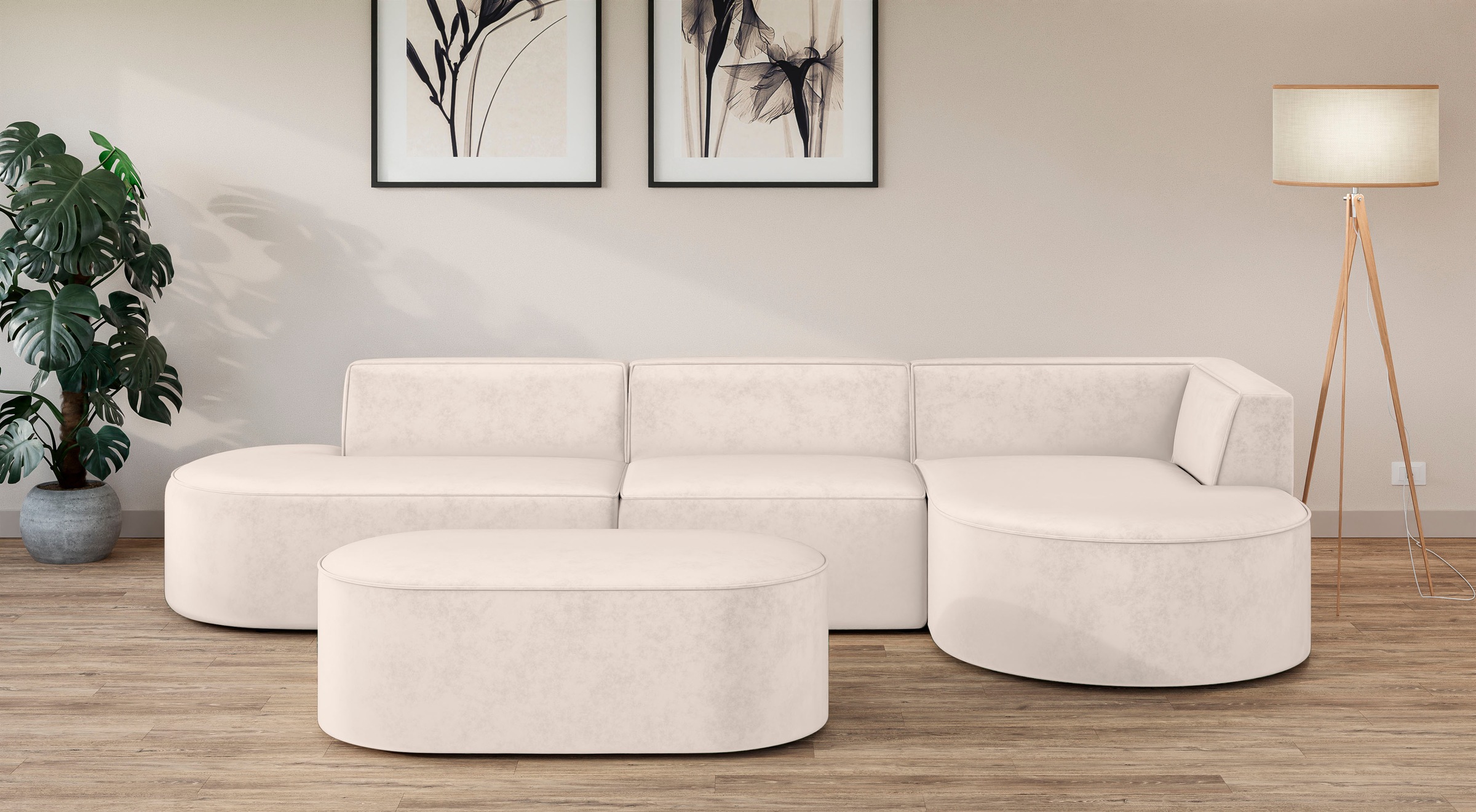 OTTO home Ecksofa »EIVIND Designer Sofa mit Ottomane rechts/links, B/T/H: 3 günstig online kaufen