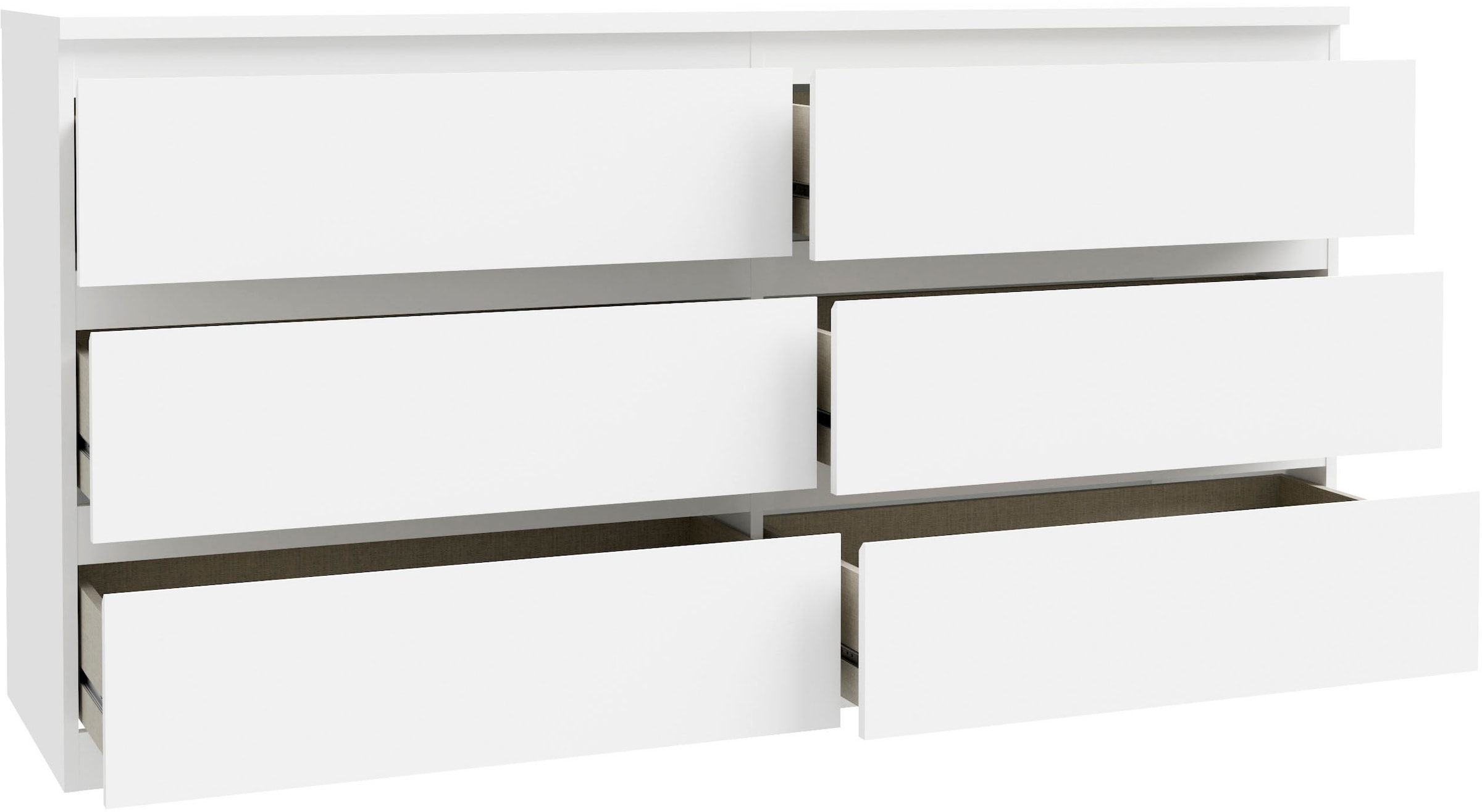 FORTE Kommode »Edmore«, große Kommode, grifflose Front, Stauraum, 6 Schubladen