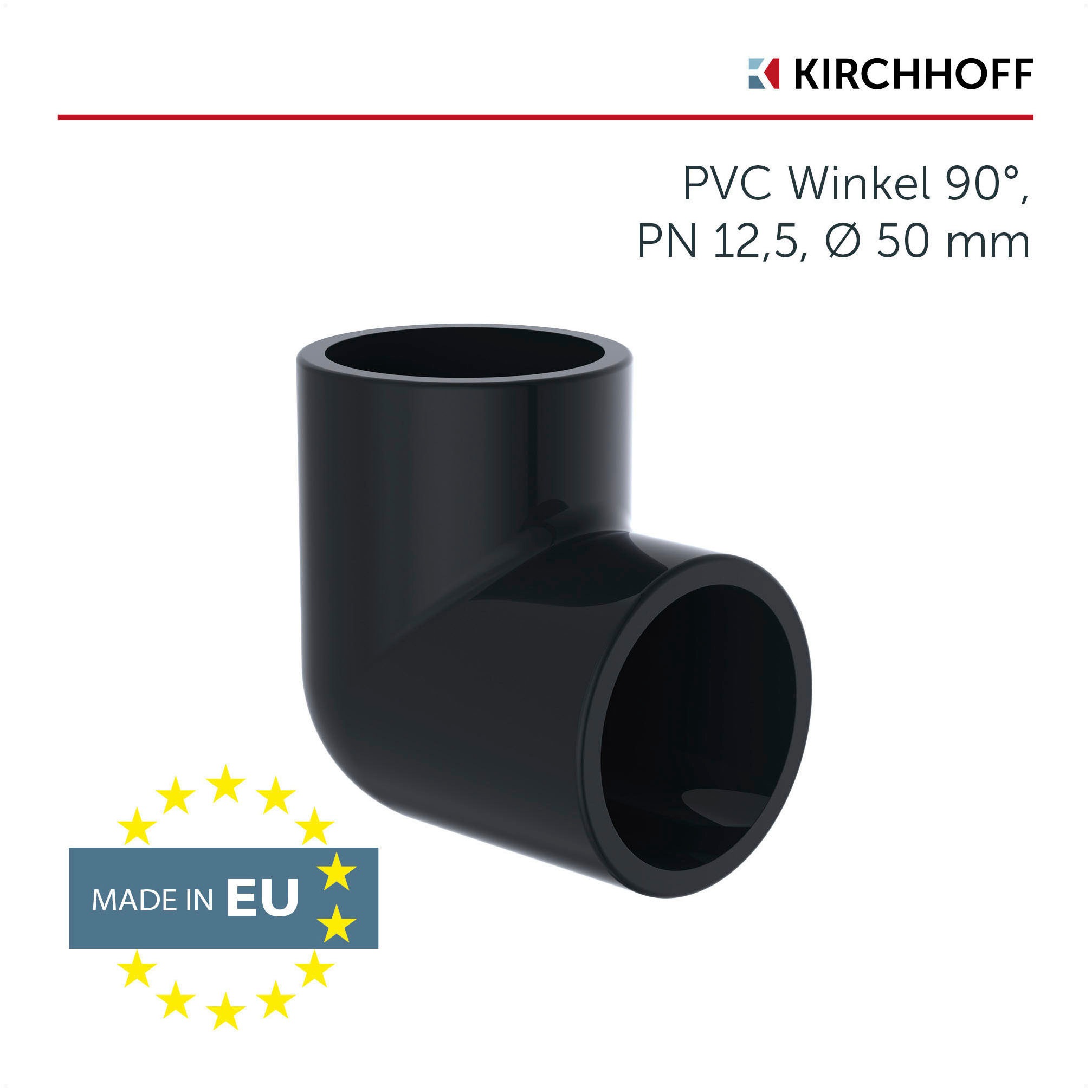 Kirchhoff Winkelstück, PVC, 90° Winkel, Druckrohr, Pool, Teich, 16 bar, 50 günstig online kaufen