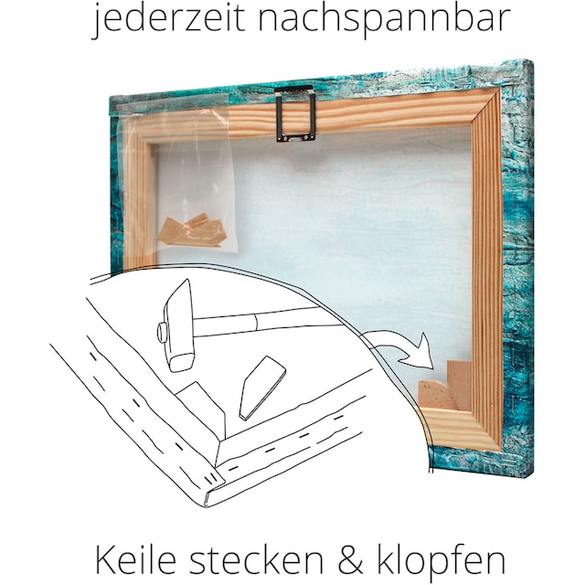 Artland Wandbild »Ein Fischer in den Fängen einer Sirene.«, klassische  Fantasie, (1 St.), als Leinwandbild, Wandaufkleber oder Poster in versch.  Größen auf Raten bestellen