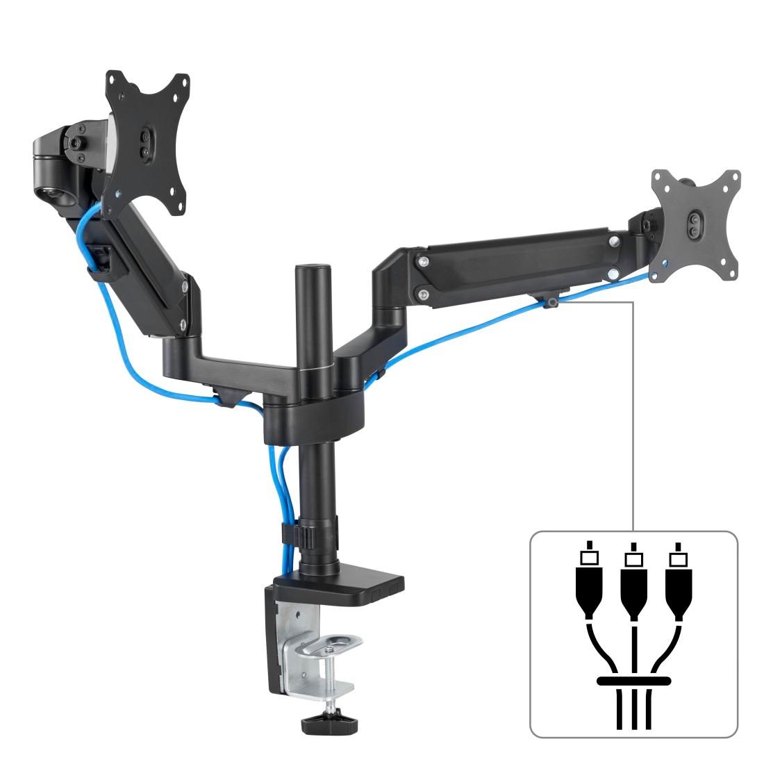 Hama Monitor-Halterung »Bildschirm Halterung, 33-81 cm(13"-32"), 2 Monitore, Schwarz«, bis 81 cm Zoll