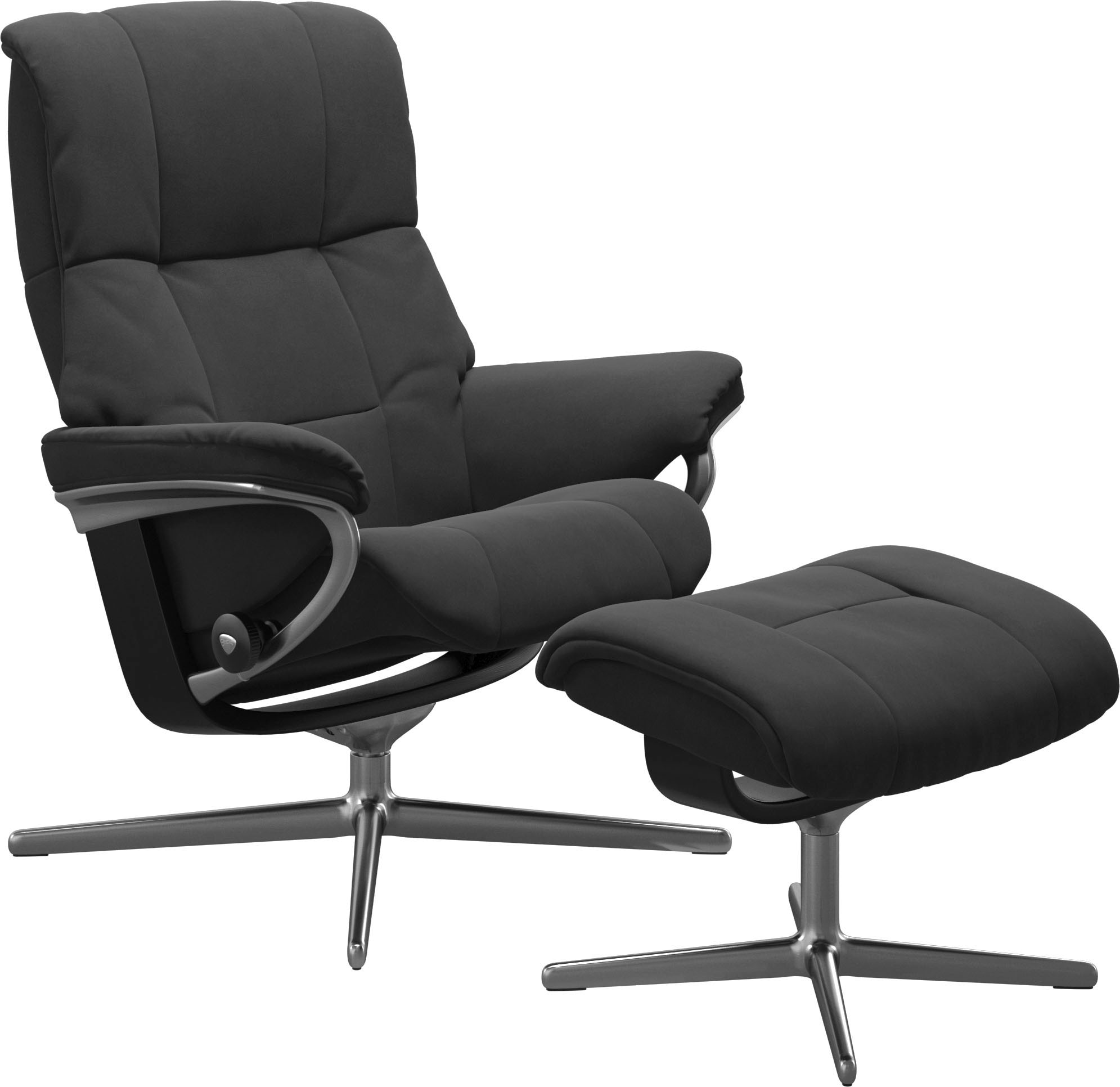 Stressless® Relaxsessel »Mayfair« Set, Relaxsessel mit Hocker,  mit Hocker, mit Cross Base, Größe S, M & L, Holzakzent Schwarz