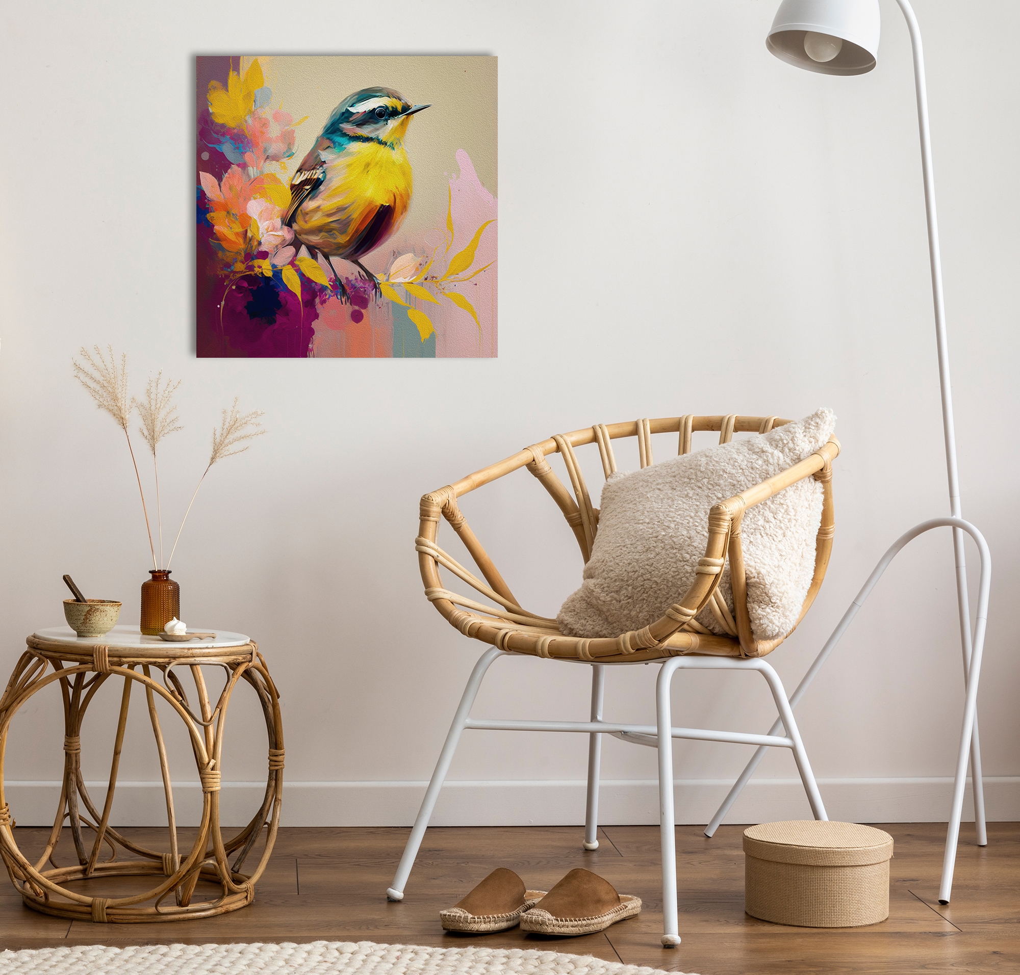 queence Leinwandbild »Susi«, Vögel-Vogelbilder-Blumen-Blumenbilder-klassisc günstig online kaufen