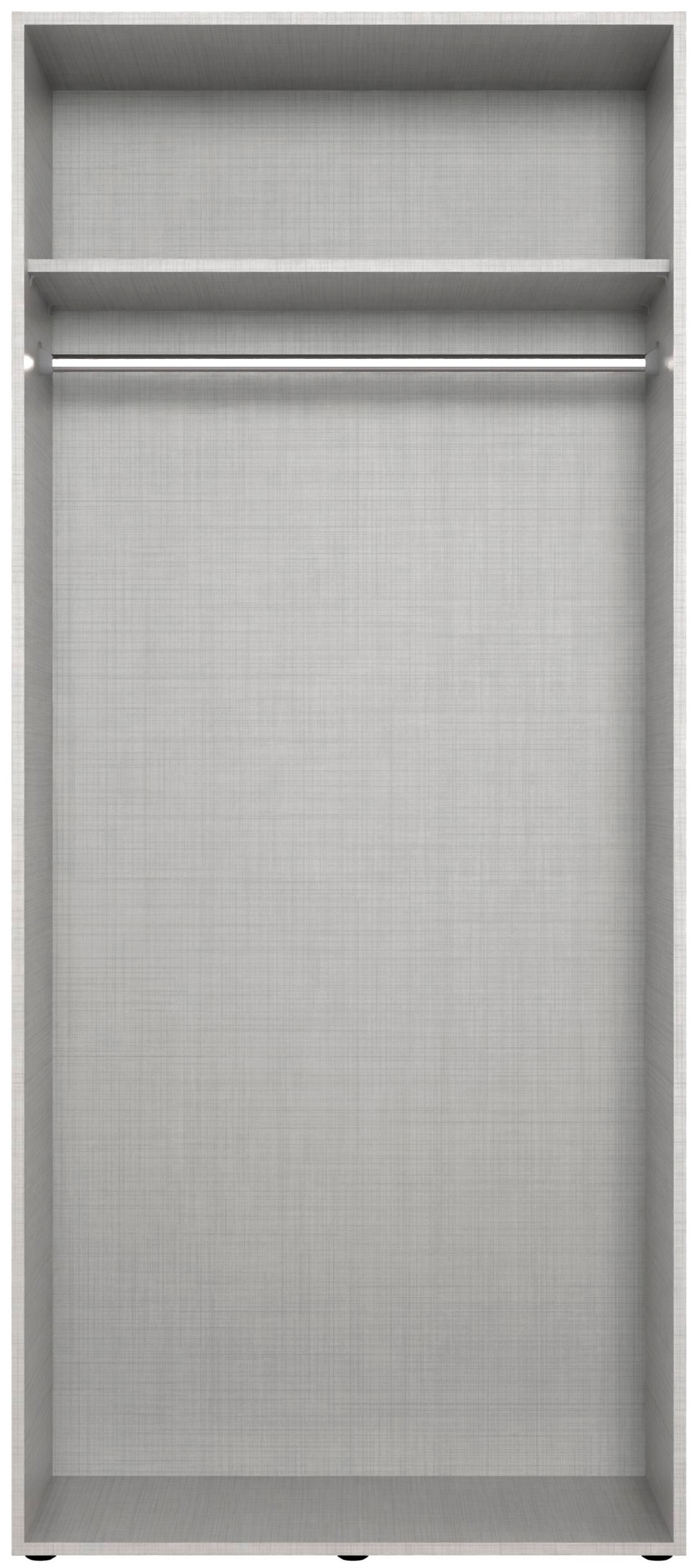 Wimex Kleiderschrank »Mugano,in 8 Breiten,3 Höhen,2 Tiefen, viele Farben, Made in Germany«, (in Basic oder Premium Ausstattung mit 2 weiteren Einlegeböden), mit langen oder kurzen Griffen aus Metall, mit oder ohne Spiegel