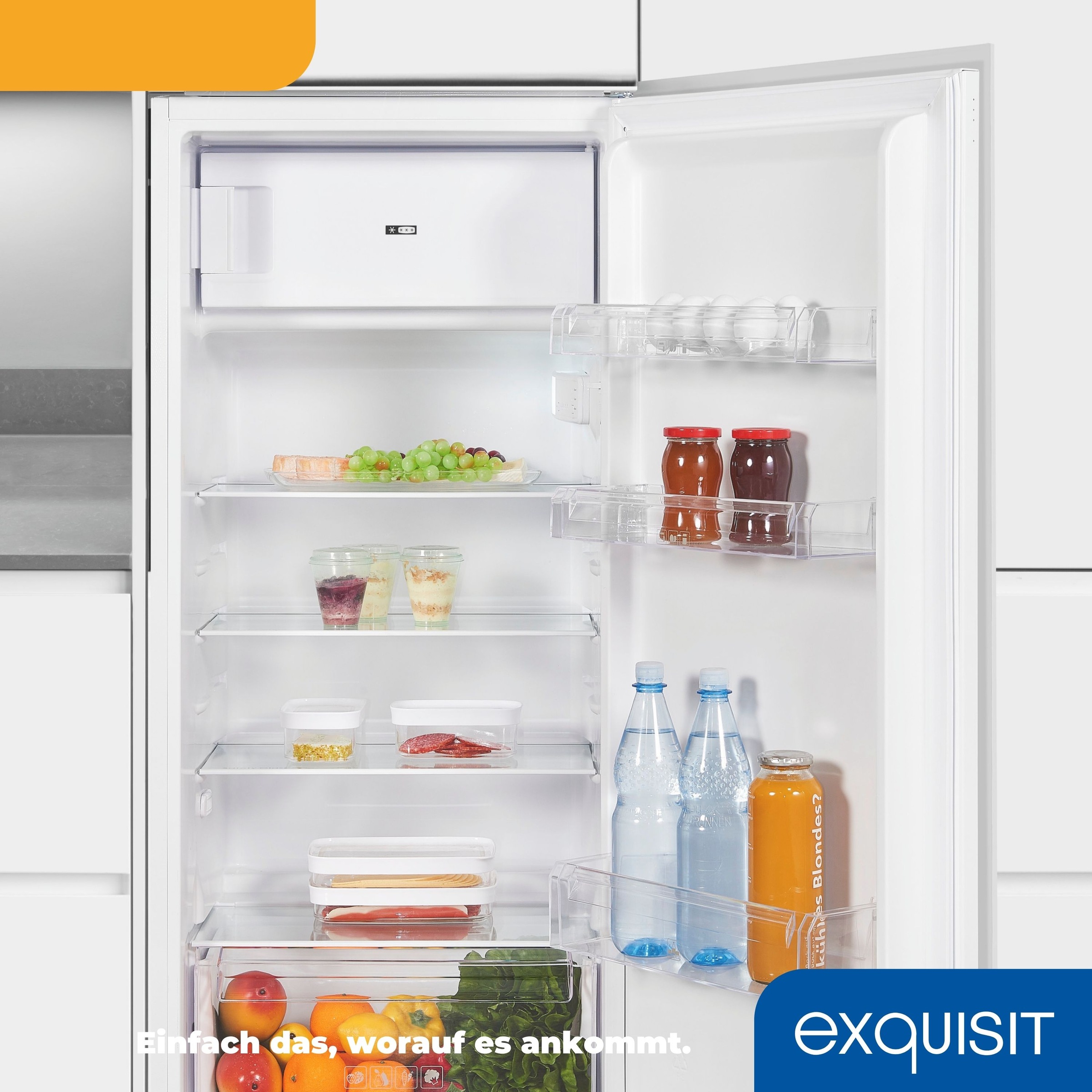 exquisit Einbaukühlschrank »EKS201-4-E-040E«, Schlepptür