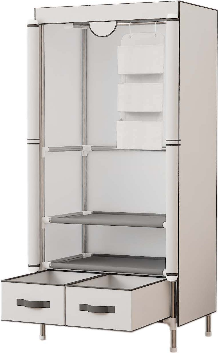 INOSIGN Kleiderschrank »Stockholm Stoffkleiderschrank Bestseller in diversen Ausführungen«, (Stabile Konstruktion mit Schubladen in vielen Breiten erhältlich), Schlafzimmer Garderobe Schrank Stoffkleiderschrank mit viel Stauraum