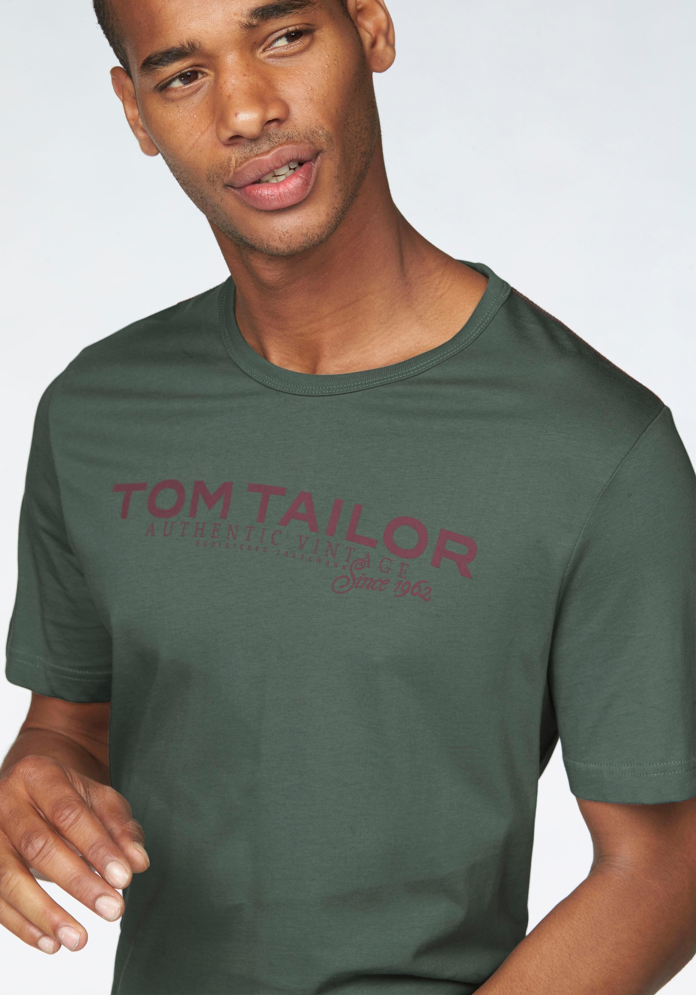 mit TOM Logoprint TAILOR T-Shirt,