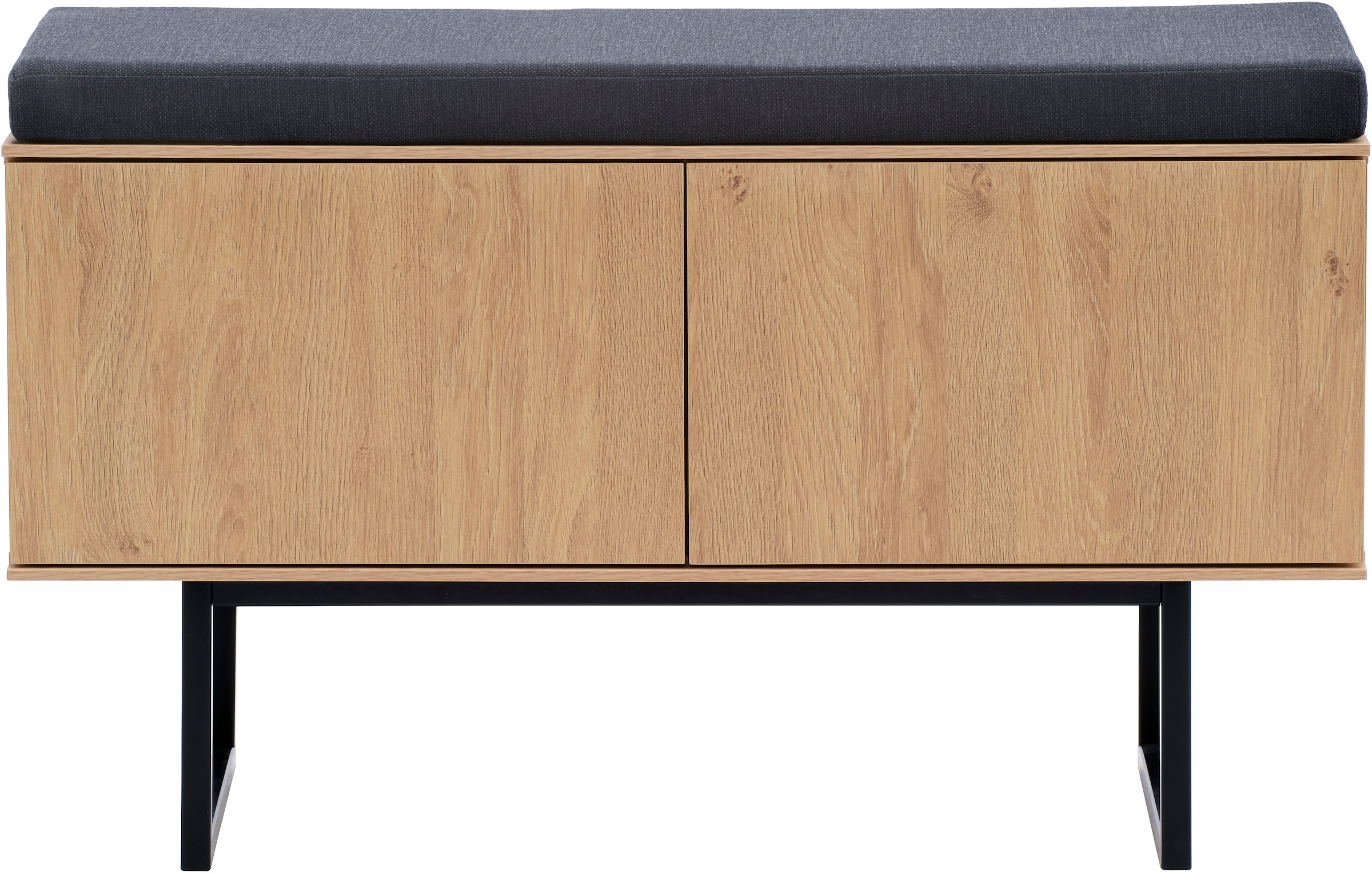 Home affaire Schuhbank »Lund, Garderobenbank mit Klappen, moderne Sitzbank, Polsterbank« viel Stauraum, Platz für ca. 6 Paar Schuhe, 90 cm breit