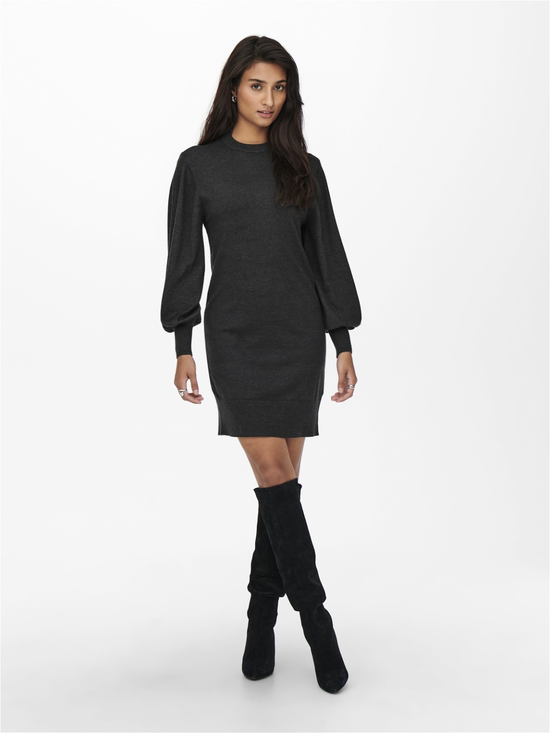 ONLY Strickkleid »ONLLABELLE LIFE L/S DRESS KNT NOOS«, mit modischen Ballonärmeln