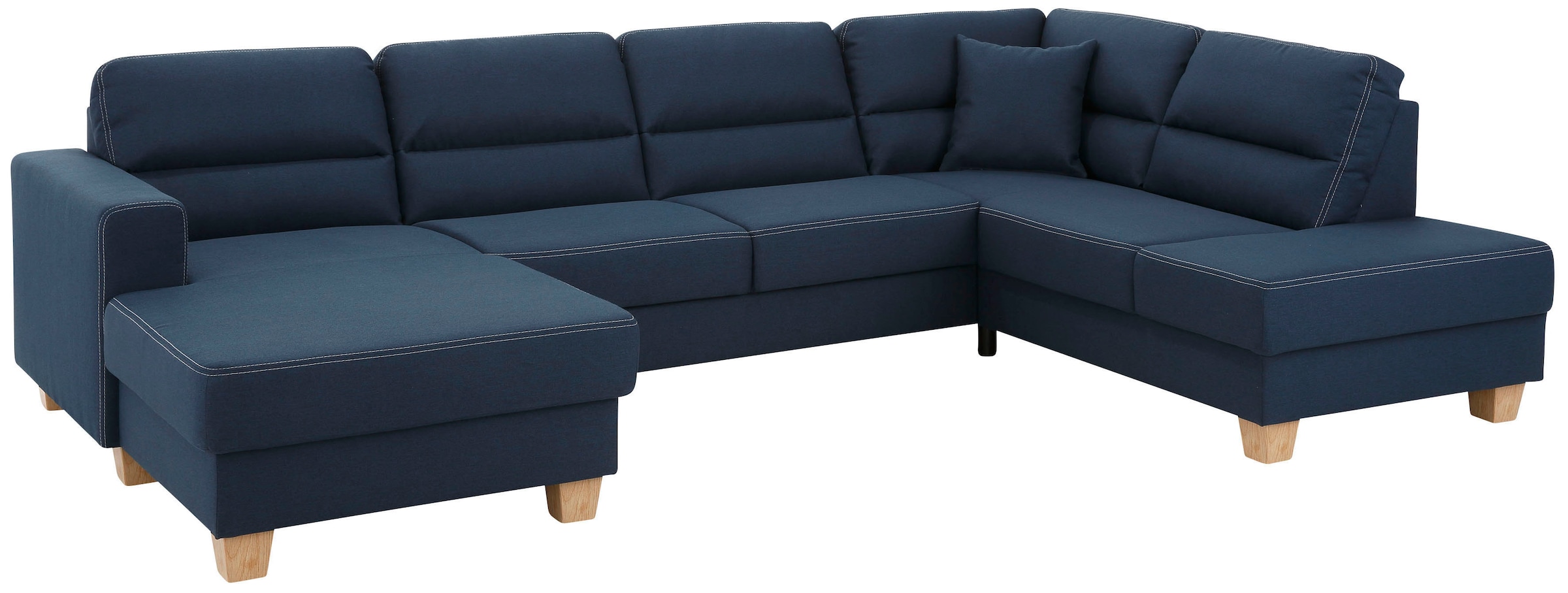 Home affaire Wohnlandschaft »Navan, komfortabel mit viel Platz, U-Form« wahlweise mit Bettfunktion und Kopfstütze