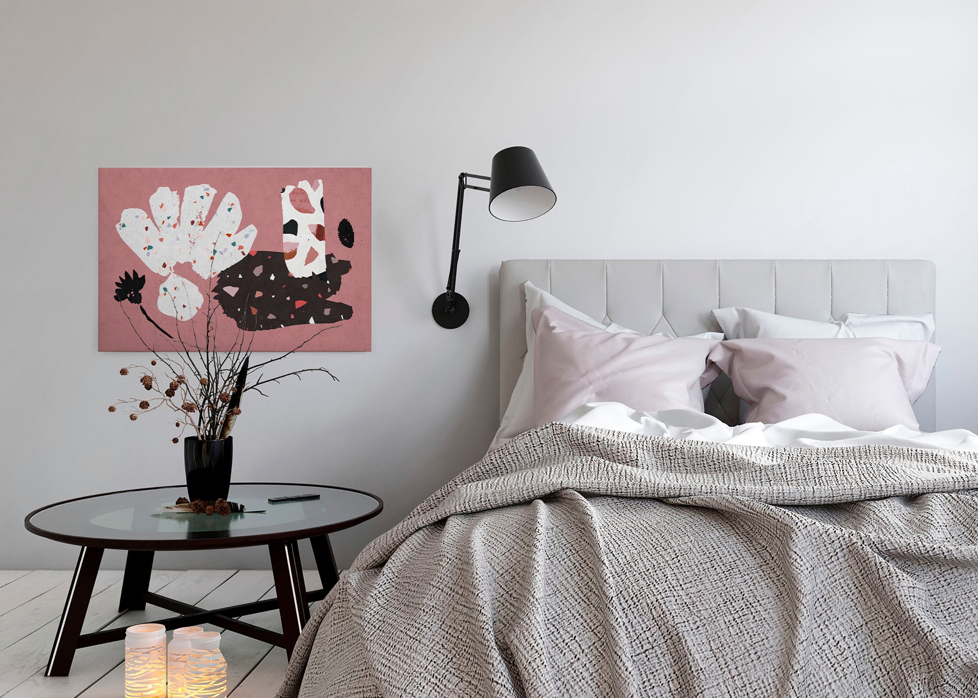 A.S. Création Leinwandbild »terrazzo 4«, Kunst-Abstrakt-Kinder, (1 St.), Keilrahmen Bild Abstrakt Bunt Rosa Leinwand-Bild Wohnzimmer modern
