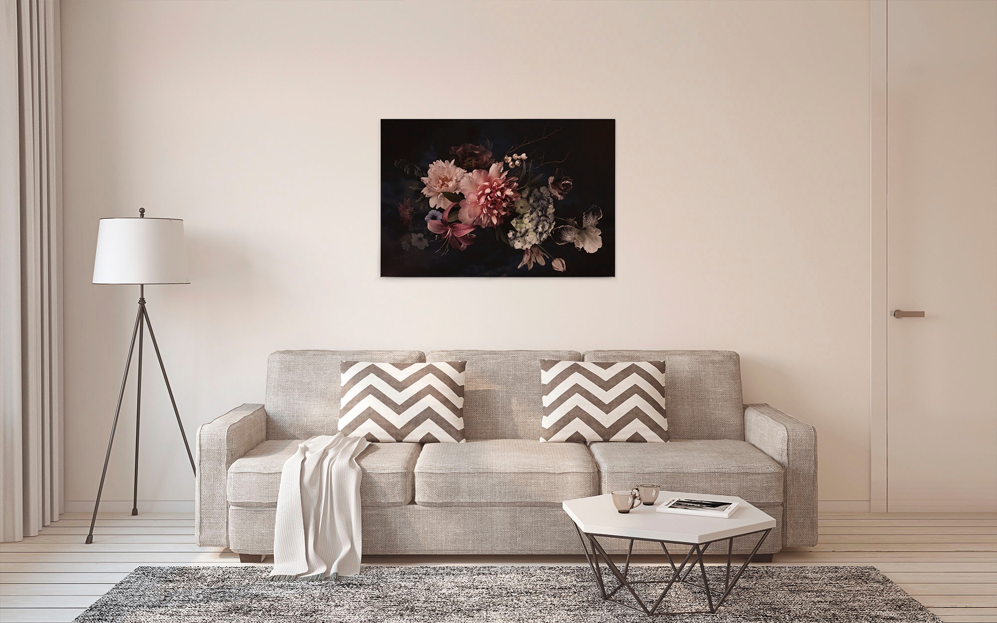 A.S. Création Leinwandbild »Blossom Variety«, Kunst-Blumen-Kinder, (1 St.), Romantische Blumen, Rosen Keilrahmen Leinwand-Bild Wohnzimmer modern