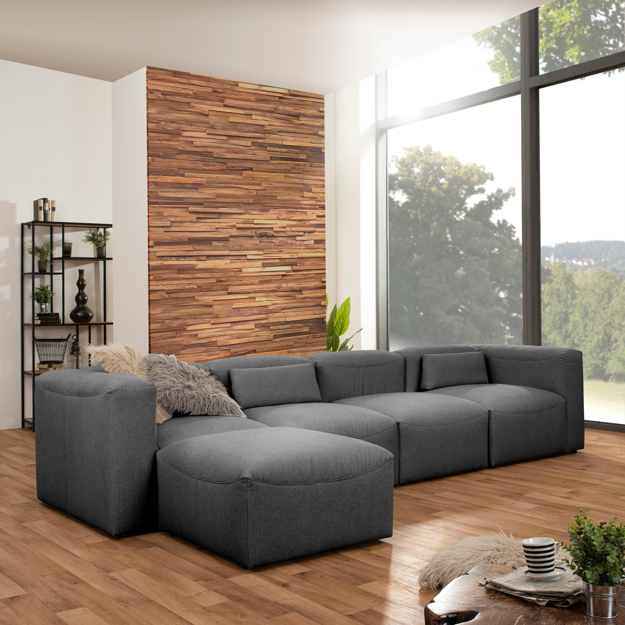 Max Winzer® Ecksofa »Lena«, (Spar-Set, 5 St.), Sofa-Set 07 aus 5 Sitz-Elementen, individuell kombinierbar