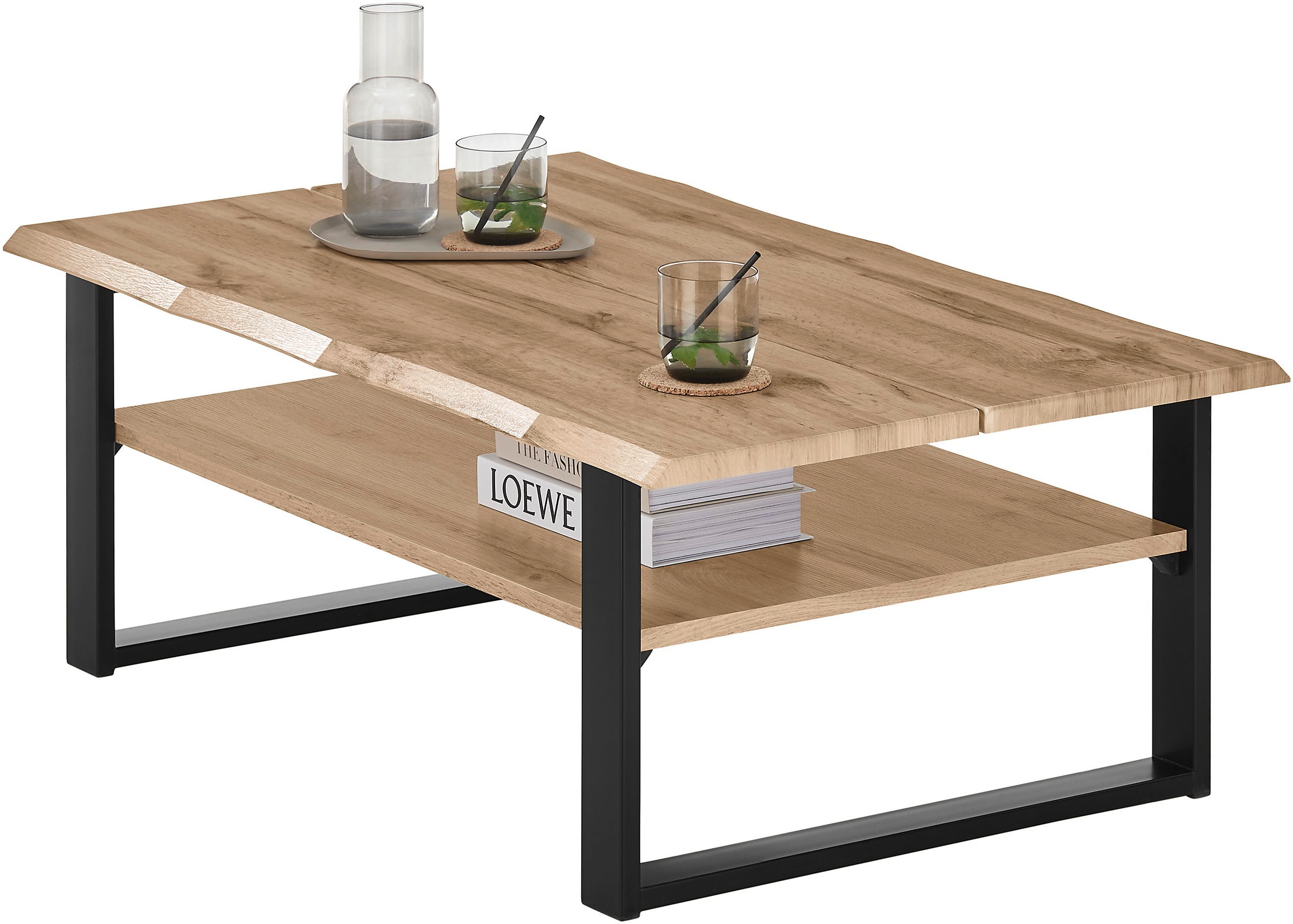 Stolkom Couchtisch »Venice Wohnzimmertisch mit Baumkante, BxHxT 107x40x66 c günstig online kaufen