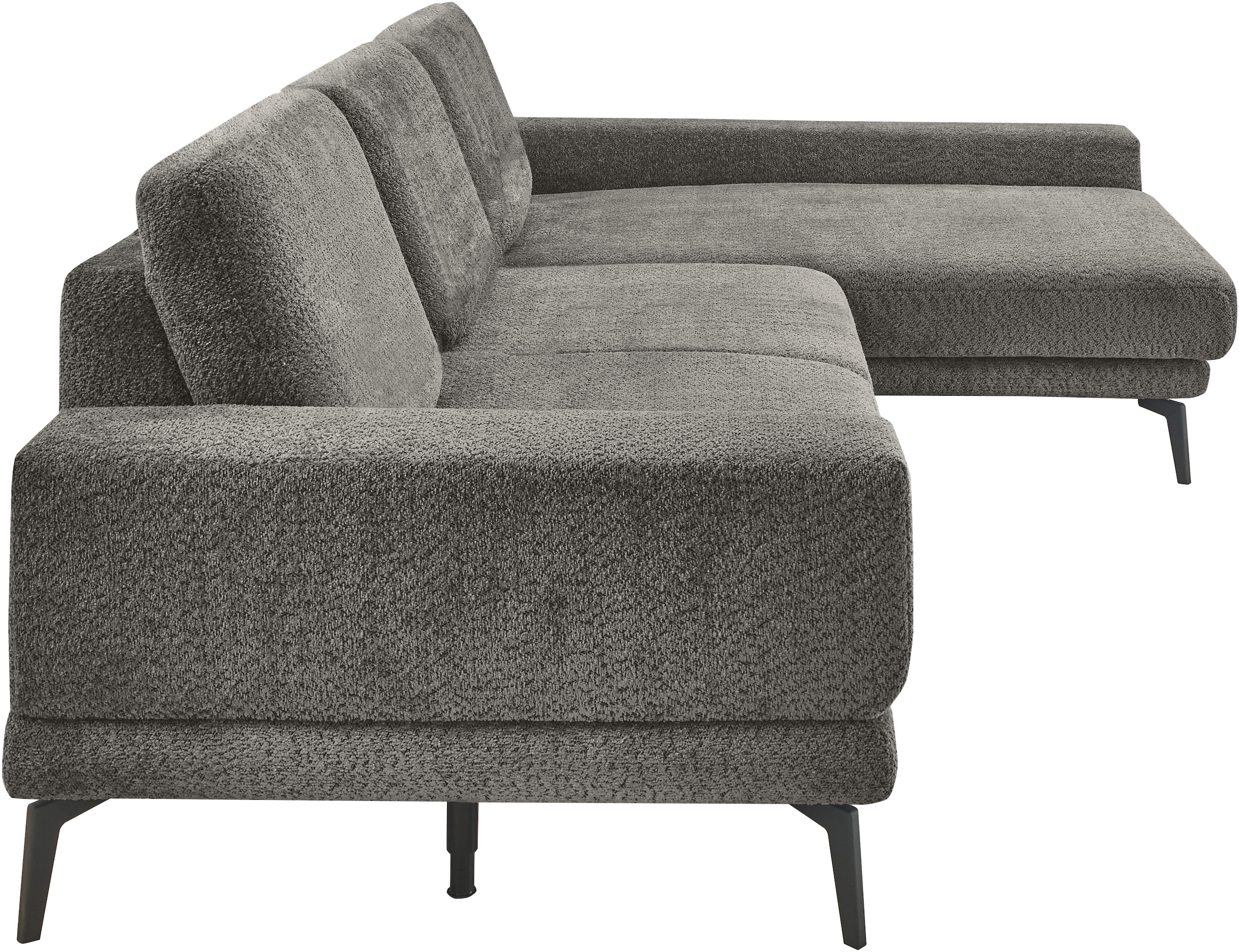 set one by Musterring Ecksofa »SO 3600 optimaler Sitzkomfort in Federkern o. Kaltschaum, 2 Sitzhöhen« Sitzhöhe 44 cm, Kaltschaum, B 293 x T 180 cm, Kama anthrazit
