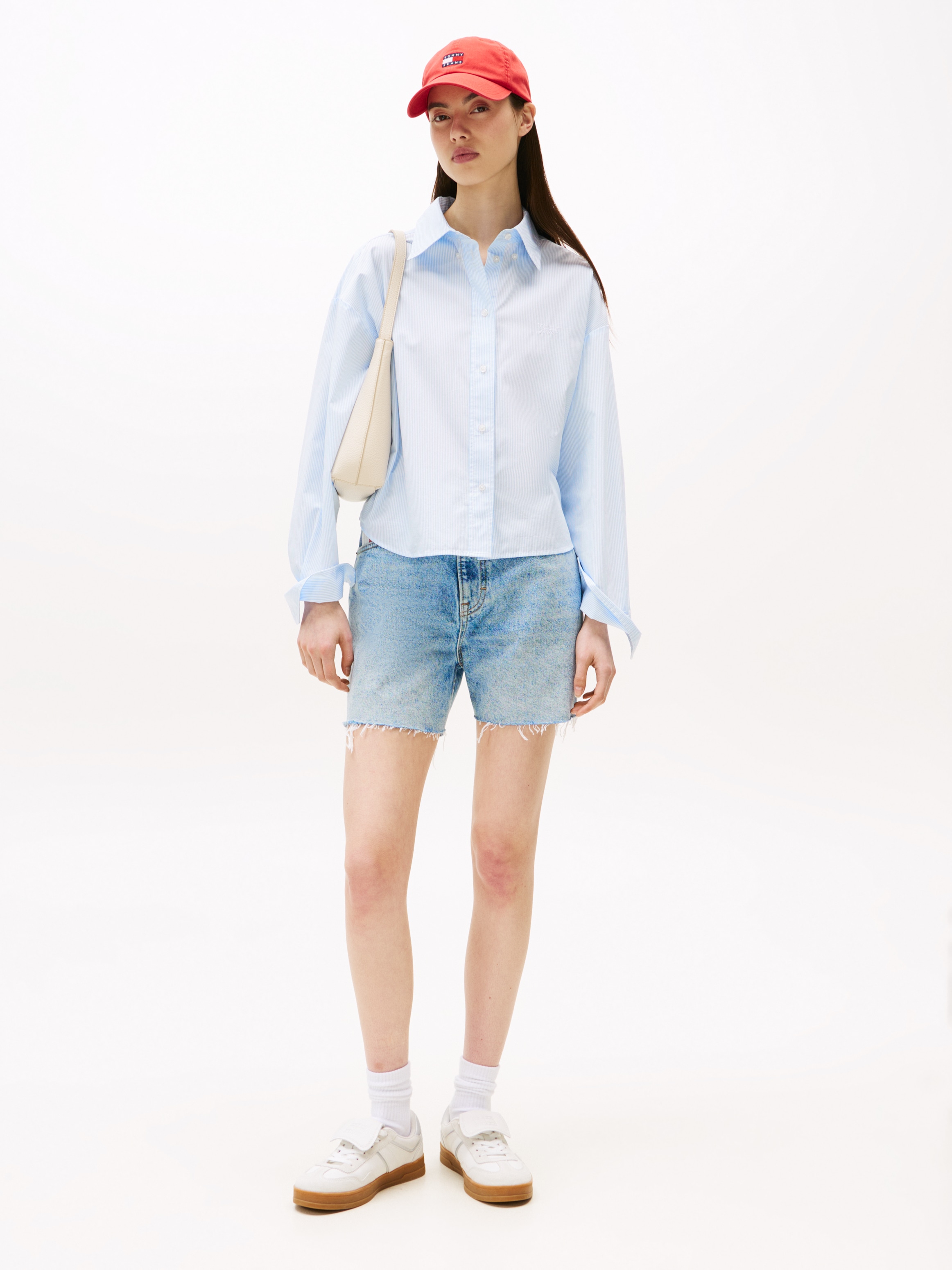 Tommy Jeans Hemdbluse »TJW REG CROP STRIPE POPLIN SHIRT«
