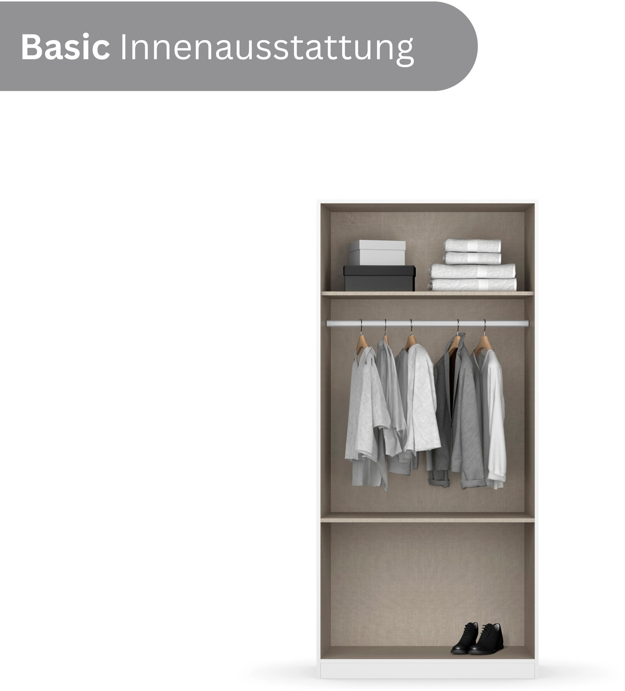 rauch Drehtürenschrank »Kleiderschrank Schrank Garderobe COSTA in den Breiten 91/136/181 cm« in 3 Ausstattungen BASIC/CLASSIC/PREMIUM,  viel Platz, grifflose Front und Push-to-Open Funktion MADE IN GERMANY