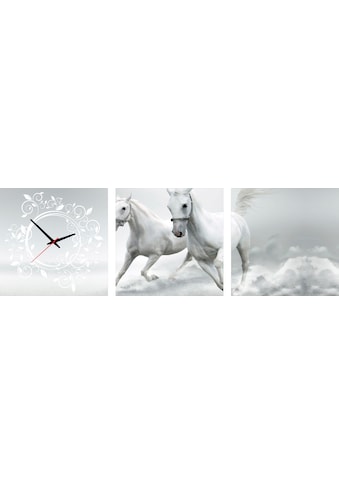 Conni Oberkircher´s Bild mit Uhr »Horses - Wildpferde«, Pferde, (Set, (Set 3), mit... kaufen