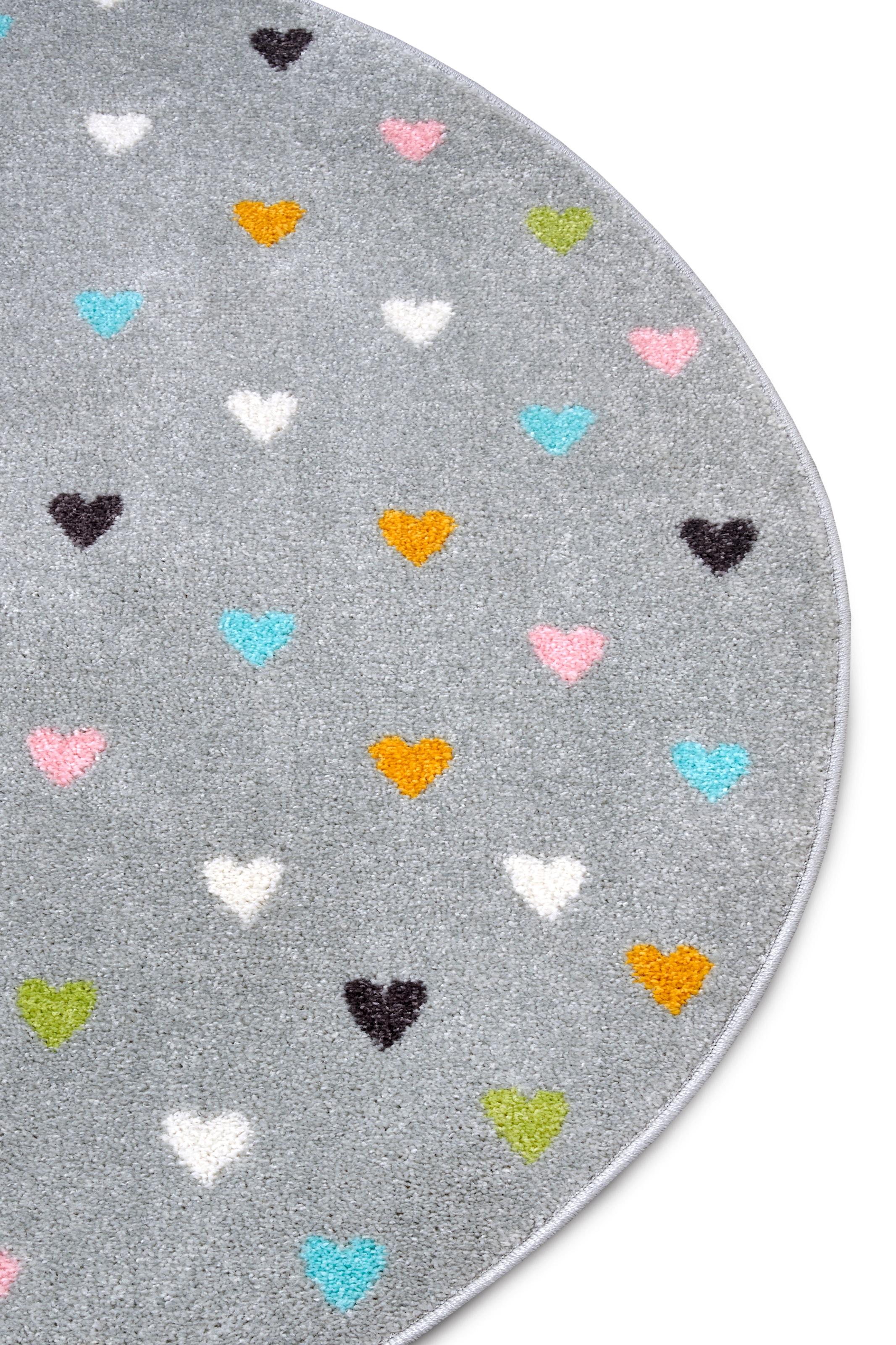 HANSE Home Kinderteppich »Adventures Little Hearts«, rund, 7 mm Höhe, Spielteppich, fest, Kinderzimmer, Kurzflor, Spielunterlage