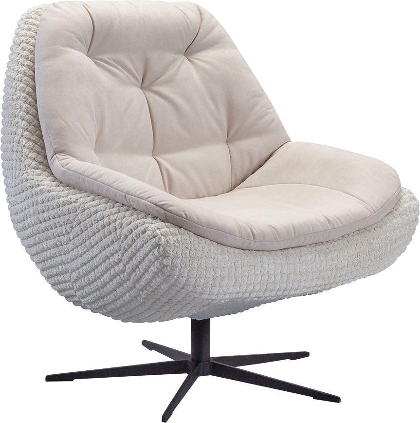 exxpo - sofa fashion Drehsessel »Dim, Loungesessel im Materialmix, Design u günstig online kaufen