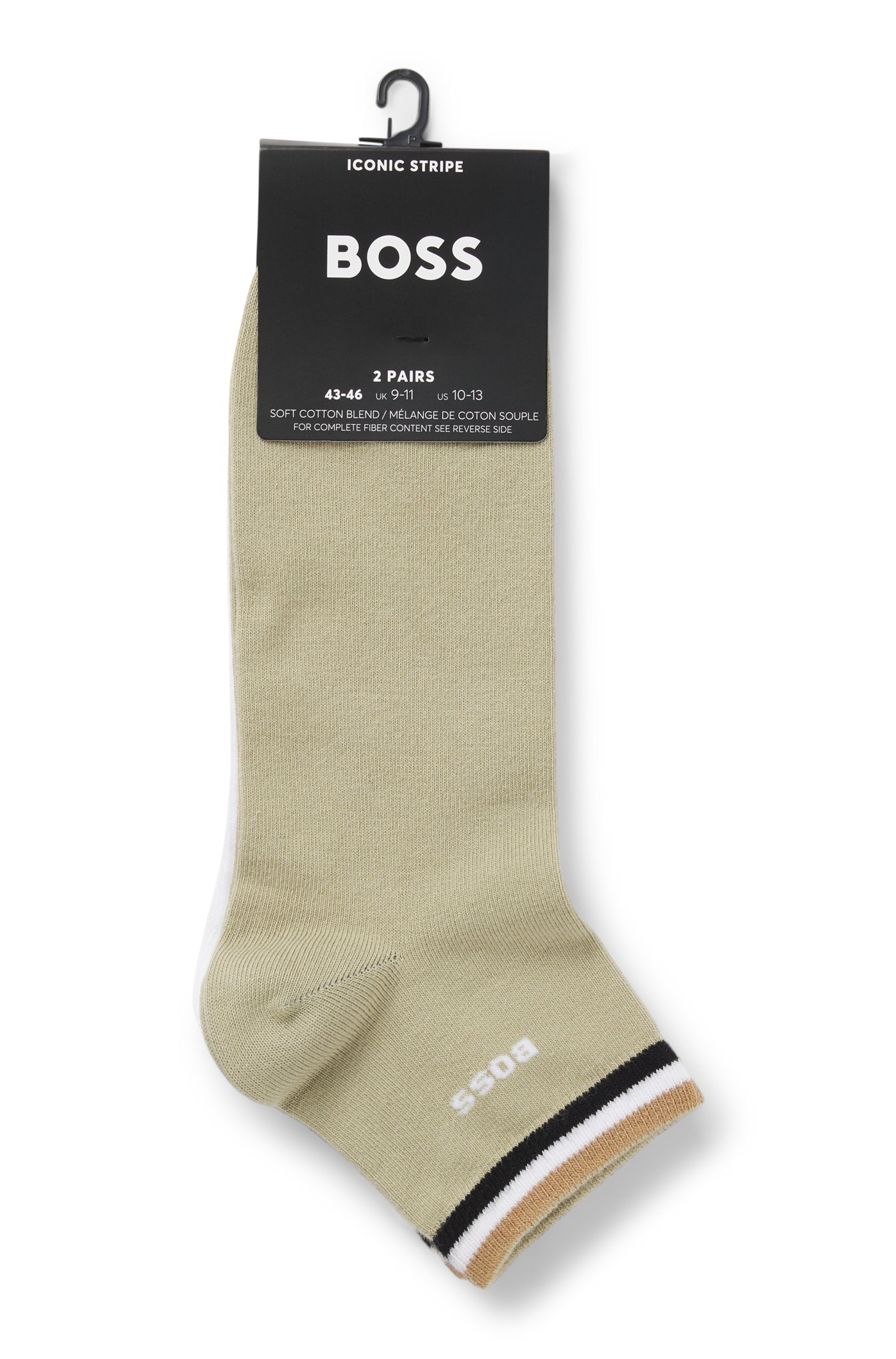 BOSS Freizeitsocken »2P SH Stripe CC« Packung, 2er, 2 Paar tlg. mit BOSS Schriftzug