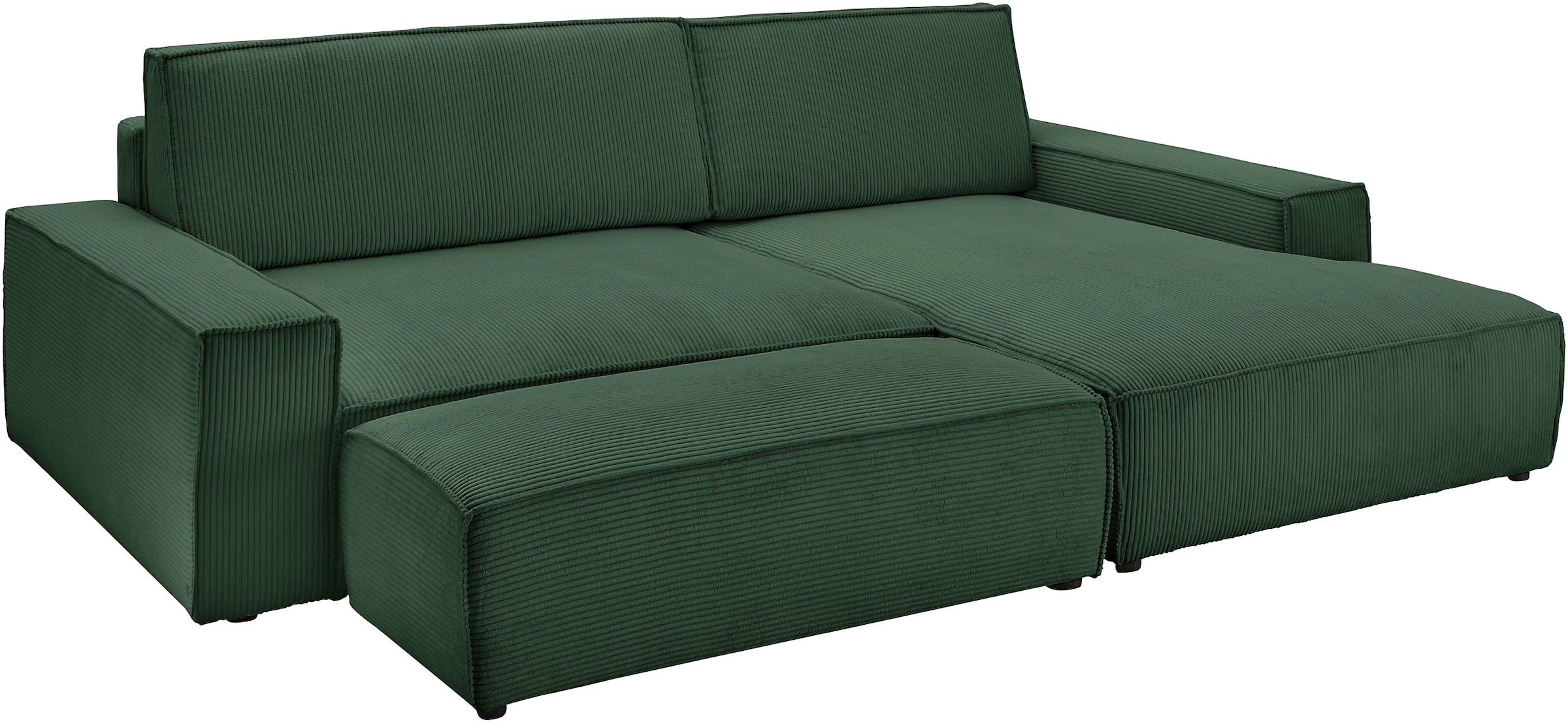 Home affaire Polsterecke »NEU: SHERWOOD XXL tief, L-Form mit Schlaffunktion, Big-Sofa mit Hocker«, (Set, 2 St.), stellbar zum Schlafsofa (Krokodilverbinder), Cord, Leinenoptik