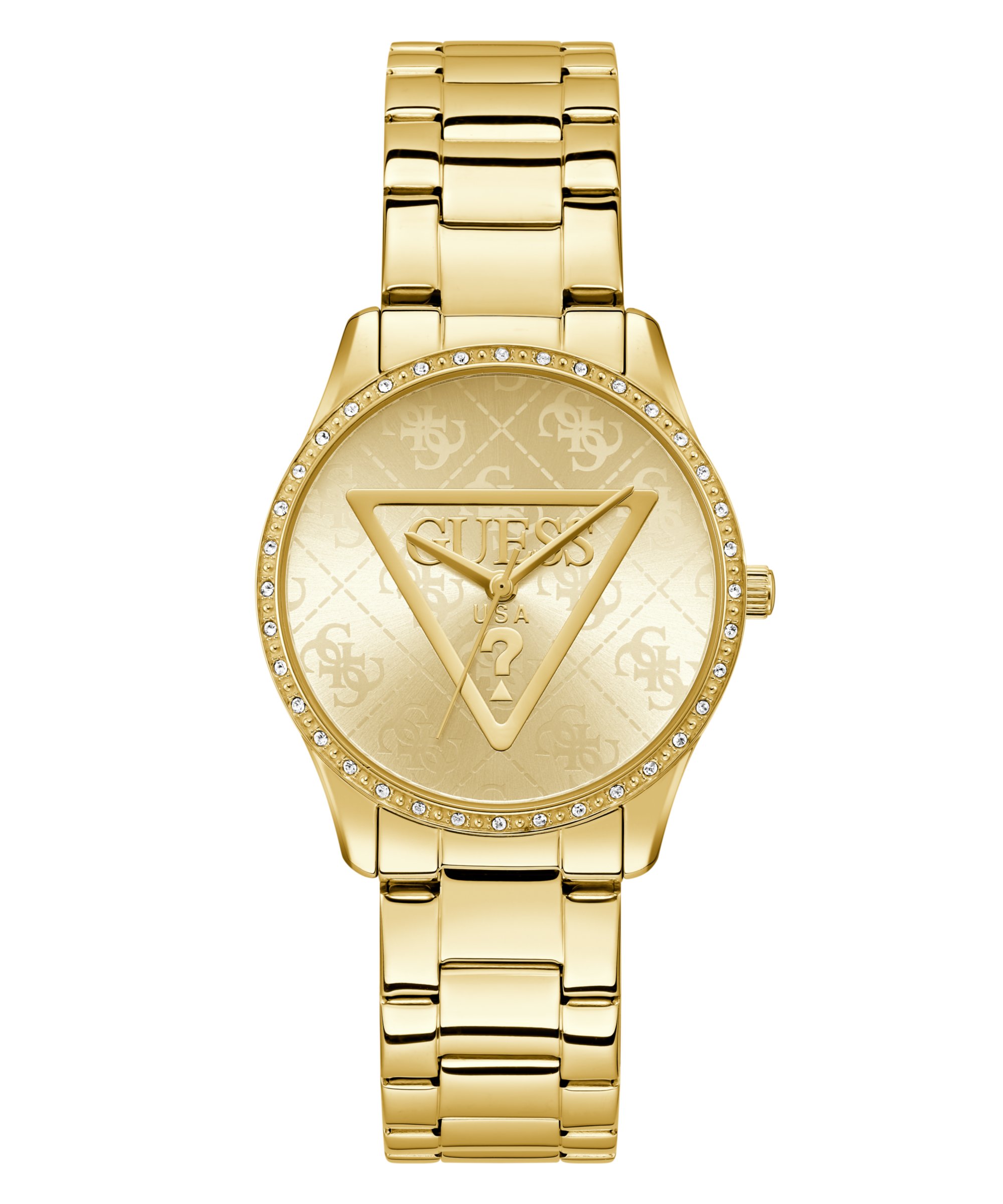 Guess Quarzuhr »ROXY«, Armbanduhr, Damenuhr, Edelstahlarmband, Kristallglas