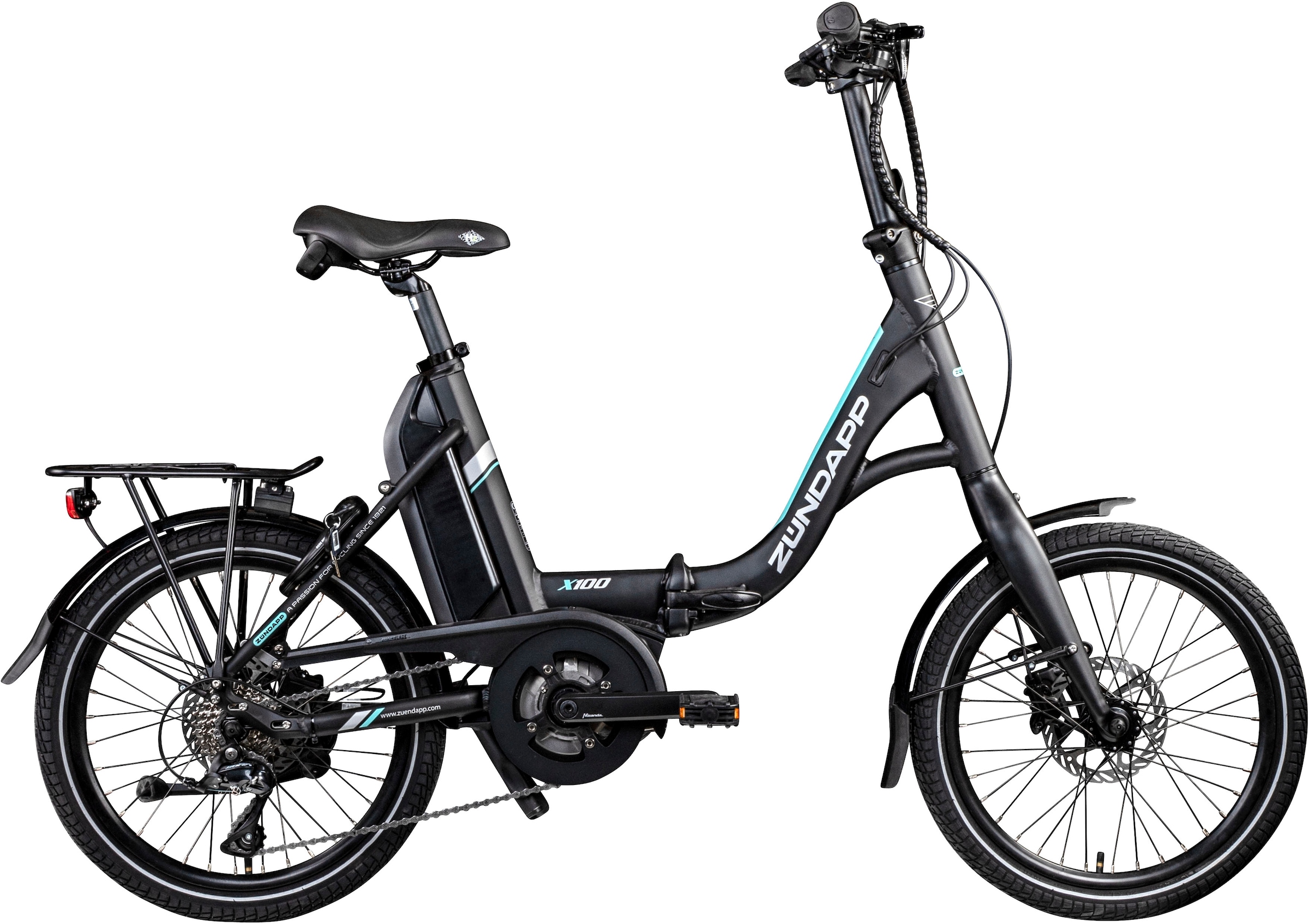 Zündapp E-Bike »X100«, 9 Gang, Shimano, Sora, Mittelmotor 250 W, Pedelec, Elektrofahrrad für Damen u. Herren, Faltrad